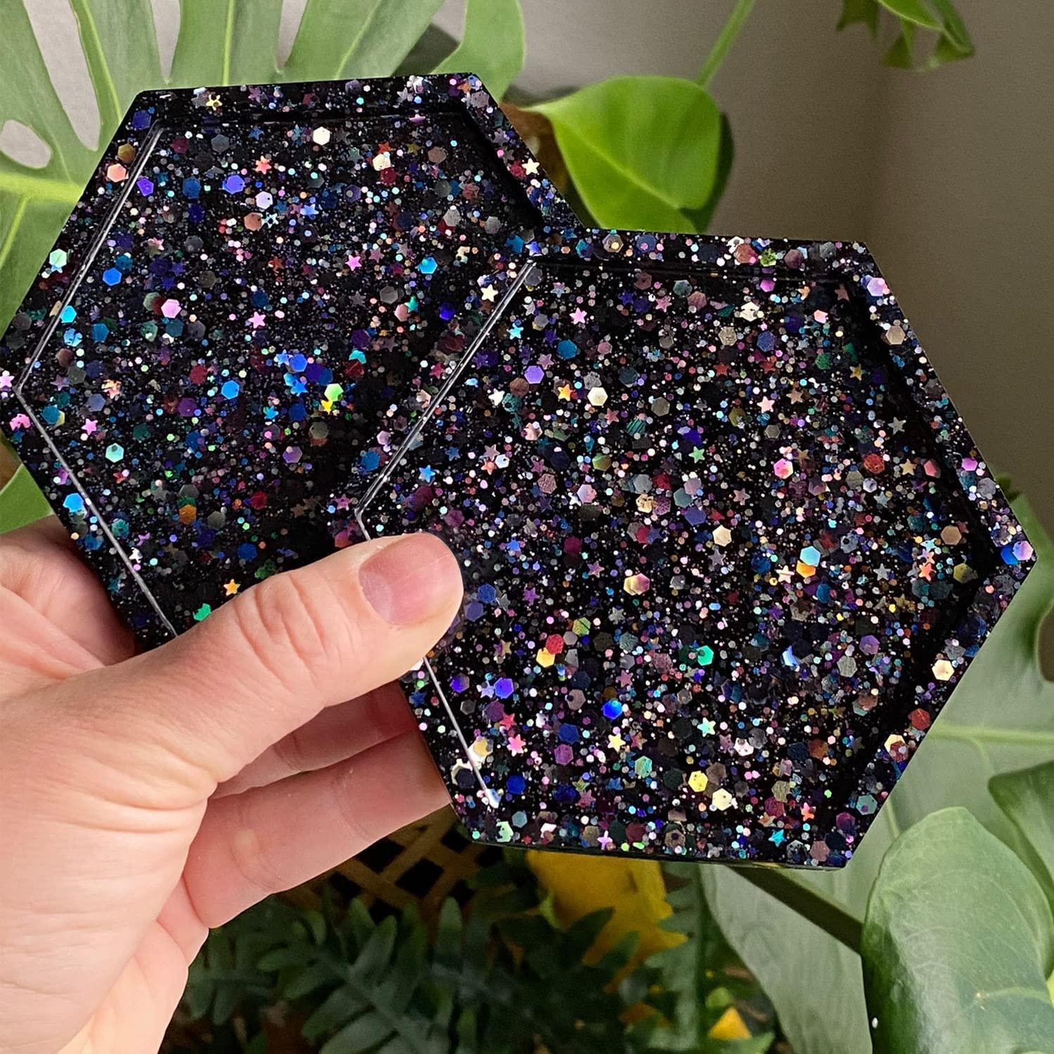 50g Sheer Black Resin Sequins Glitter For Epoxy Resin Filler Pigment Powder  Mix Hexagons Loose Flakes UV Silicone Mold Handcraft - AliExpress