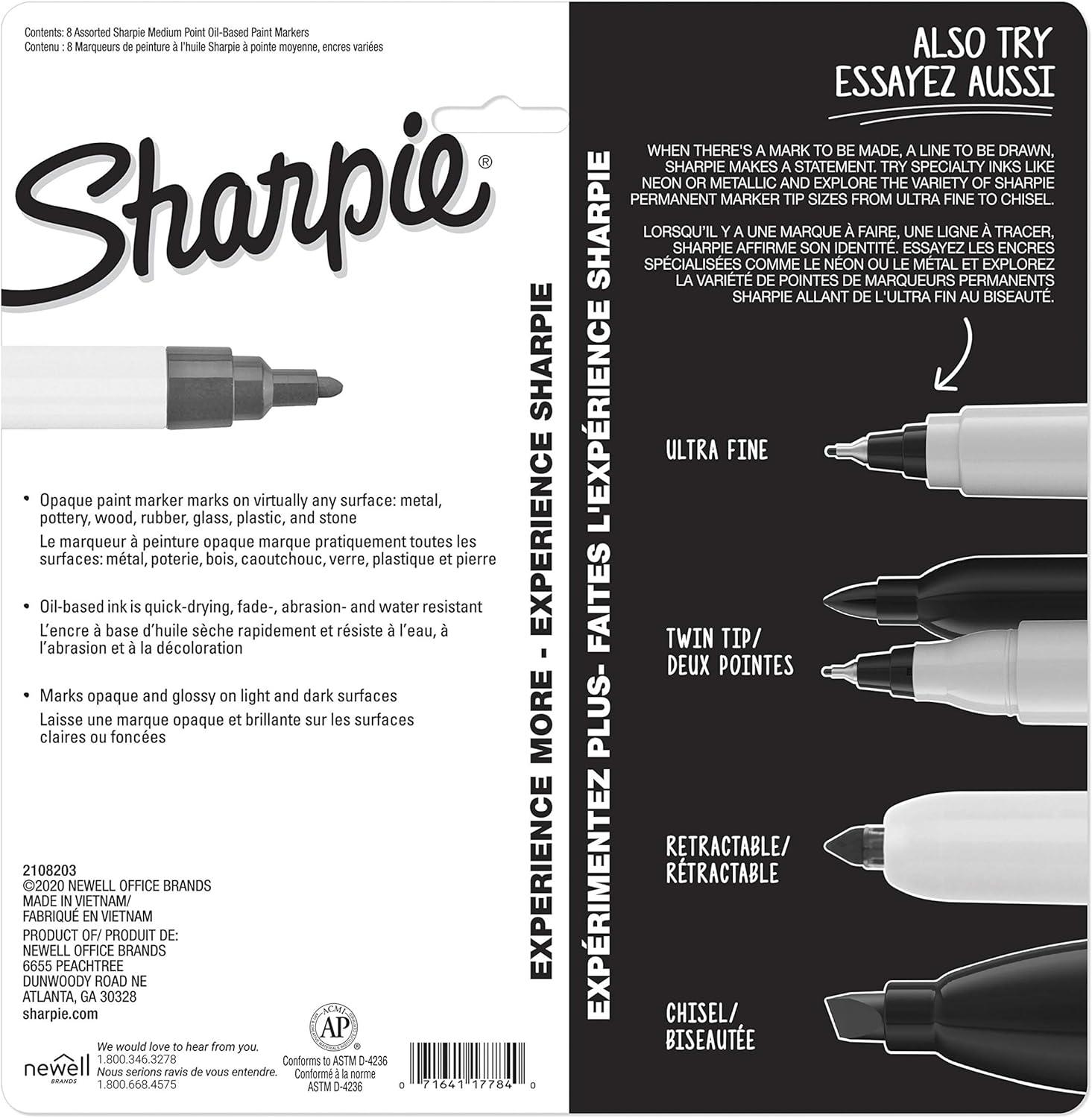 SHARPIE Oil-Based Paint Marker, Fine Point, White, 1 Count - Great for Rock  Painting