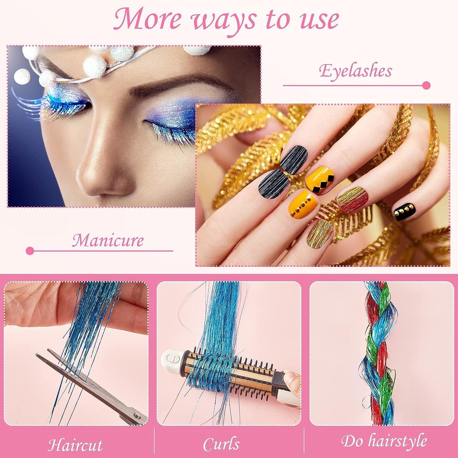 Hair Bun Extension Tinsel Kits 200pcs Rings Beads for Styling Women 120cm, Size: 15x40cm