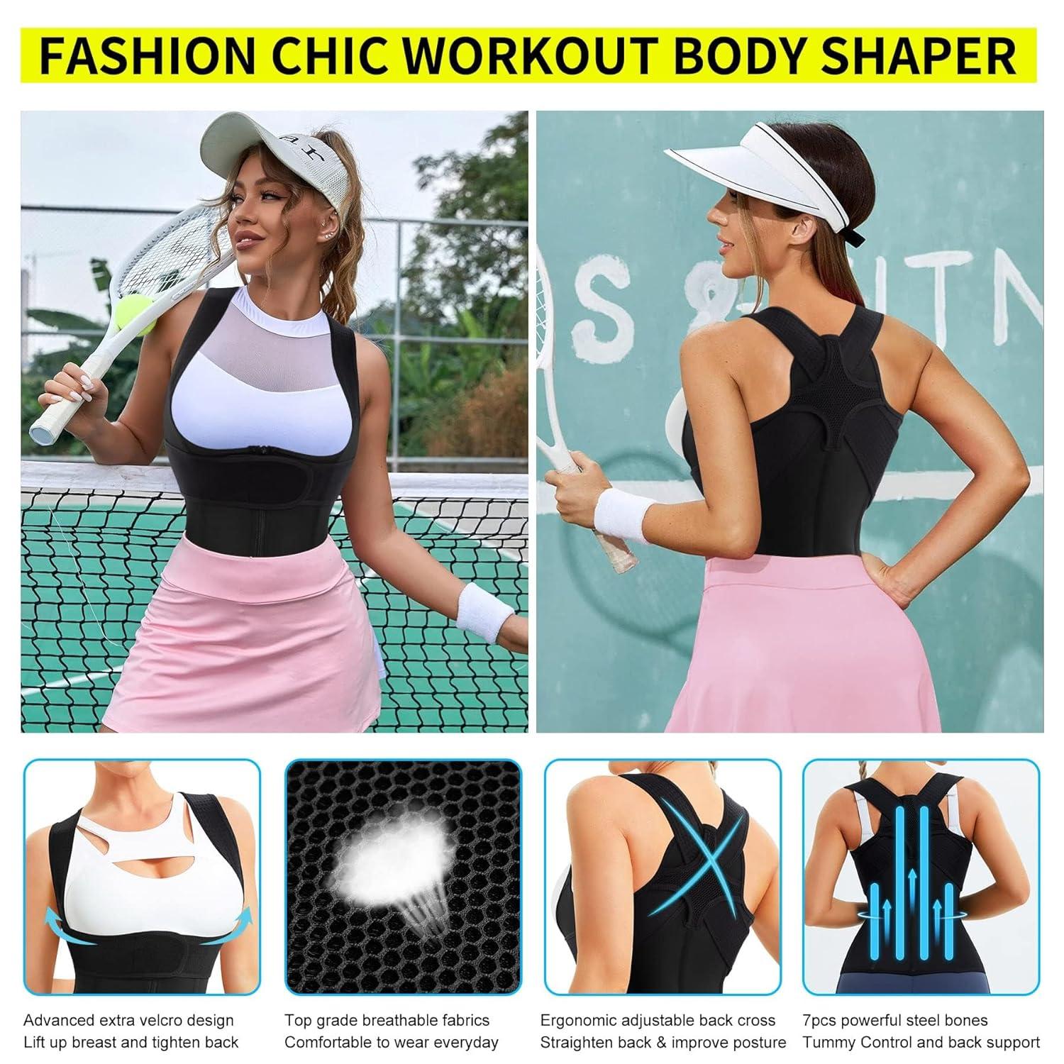 Women's Chest Brace Back Support Posture Corrector Shaper Tops, Adjustable  Front Closure Bra for Hunchback, Daily Work, Sports Breast Support