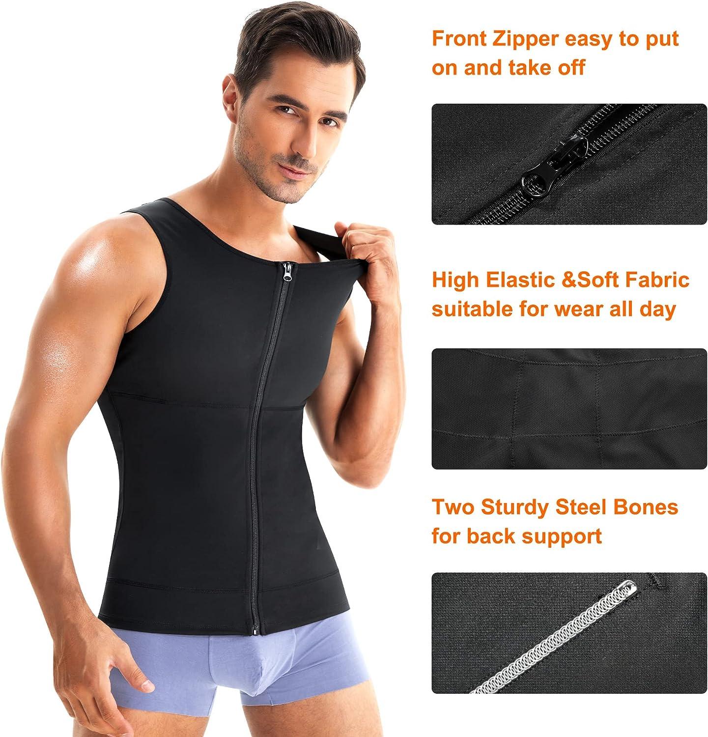 Mens Body Shaper Slimming Shirt Compression Vest Elastic Shapewear Tank  Tops HOT