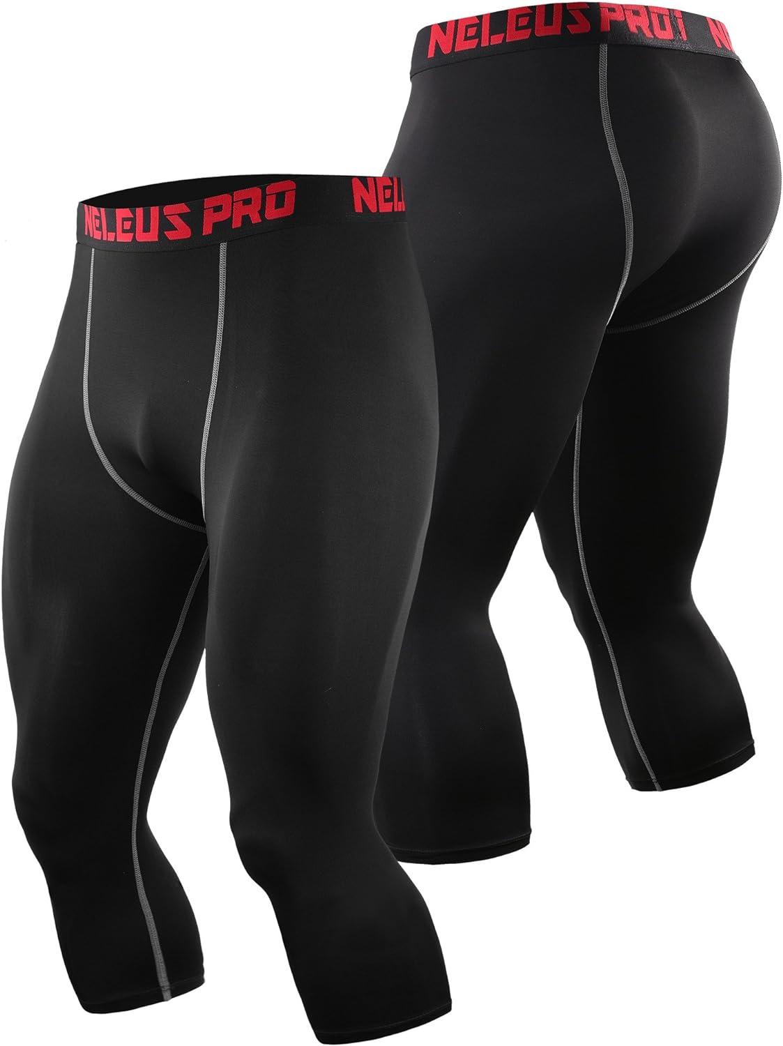 NELEUS Mens Dry Fit Compression Pants 2 Pack Running Tights
