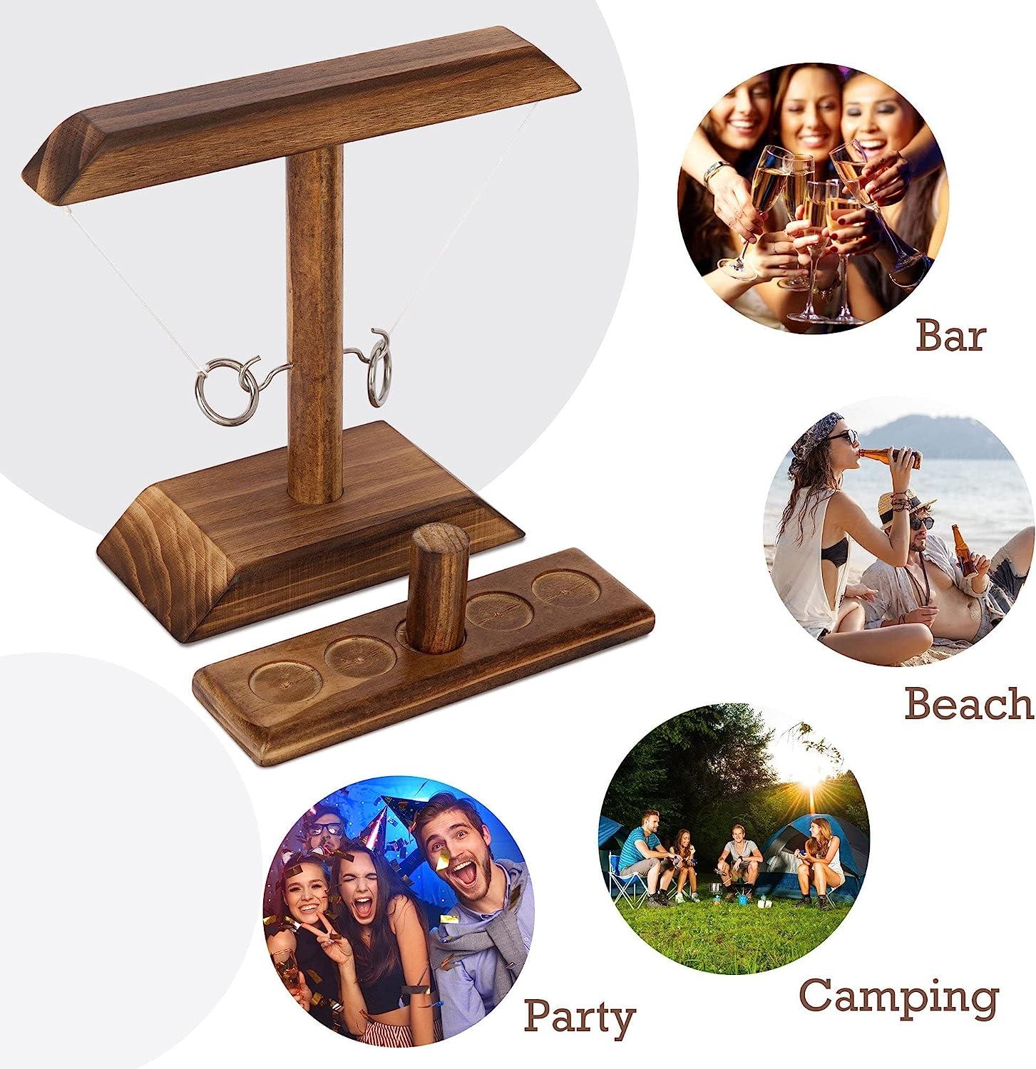  DreamToyz Ring Toss Games for Adults, Ring Toss Game, Outdoor  Indoor Handmade Wooden Hooks Fast-paced Interactive Game for Bars, Home,  Party, 15.7 X 13 Large Size, Brown : Sports 