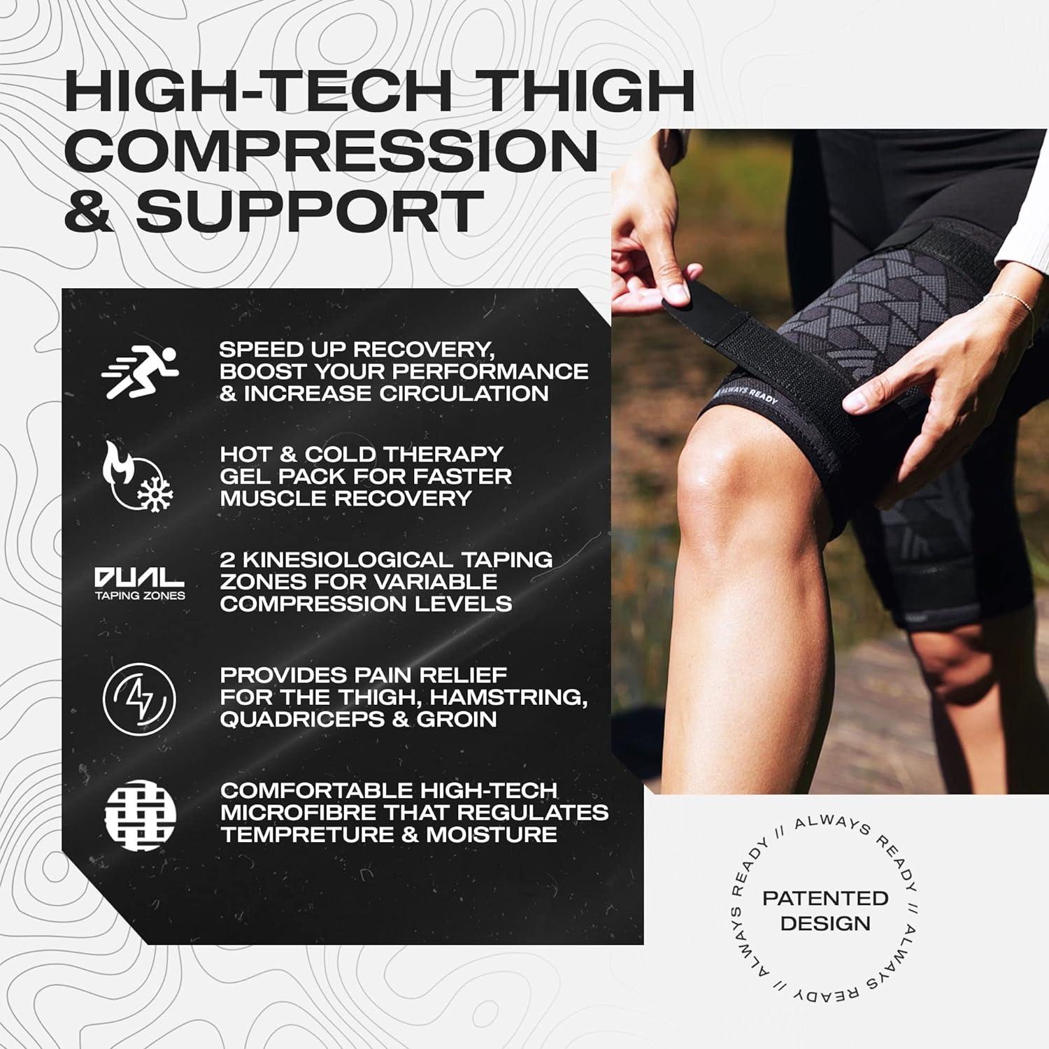 Thigh Compression Sleeve with Adjustable Strap - Hamstring
