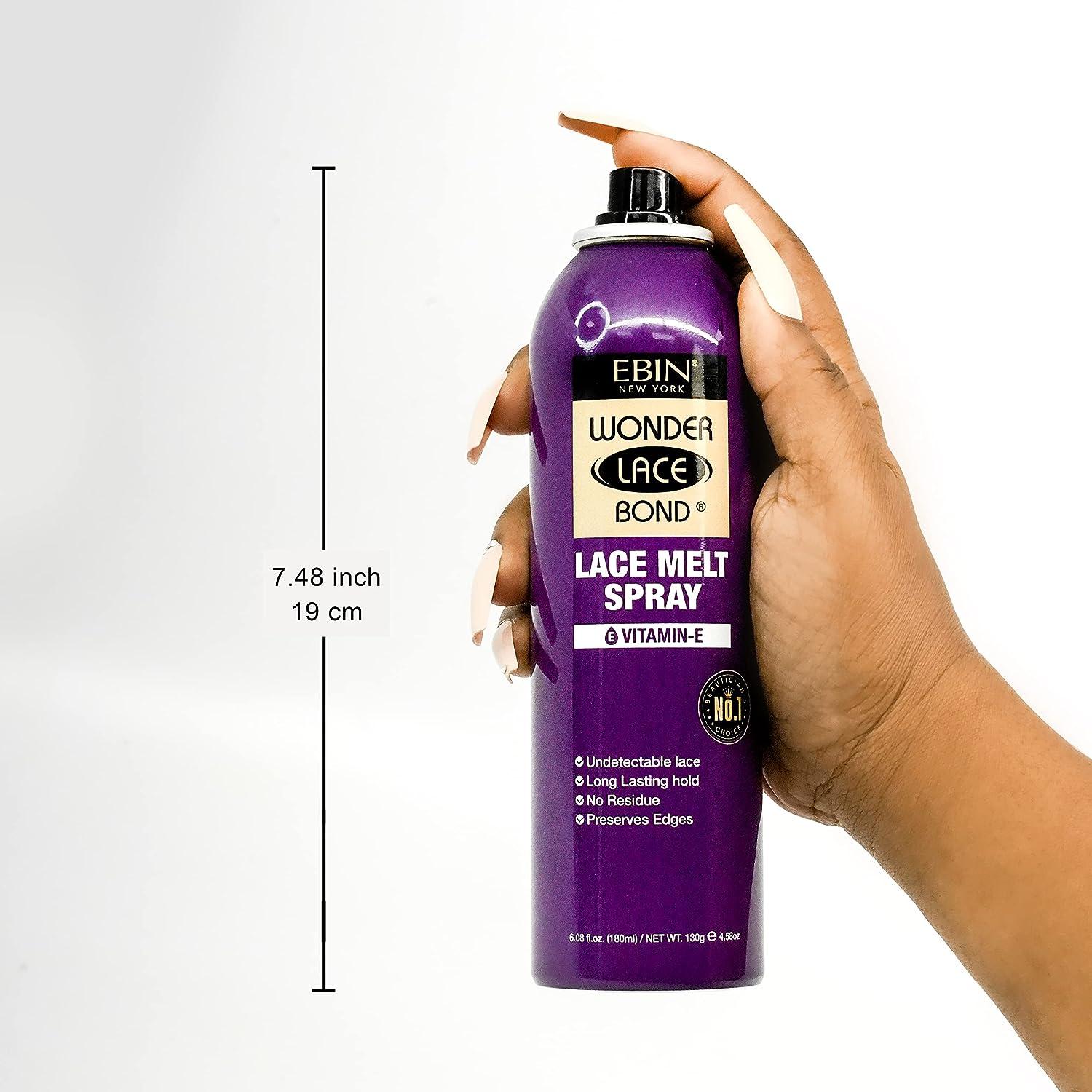  Wonder Lace Melt Aerosol Spray, Preserves Edges & Undetectable  Lace, Long lasting hold, No Residue