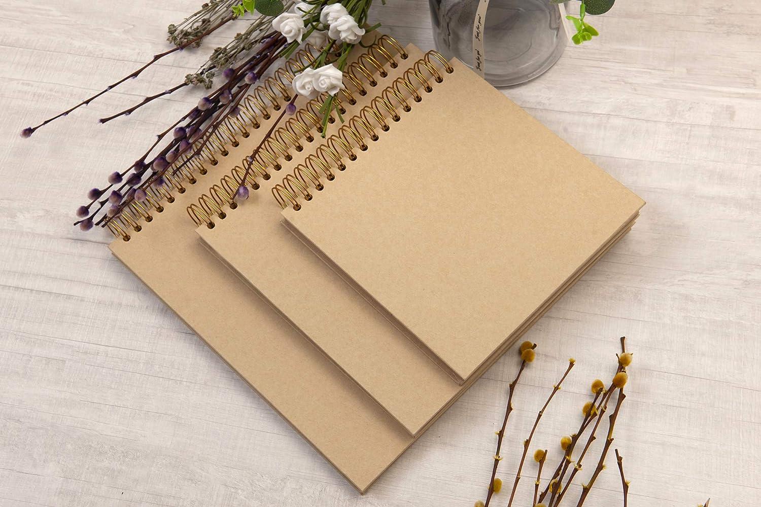 12.2 x 8.5 Inch Hardcover Kraft Blank White Page DIY Scrapbook Photo Album,  80 Pages (40 Sheets) Wedding Anniversary Family Small Scrapbook Photo