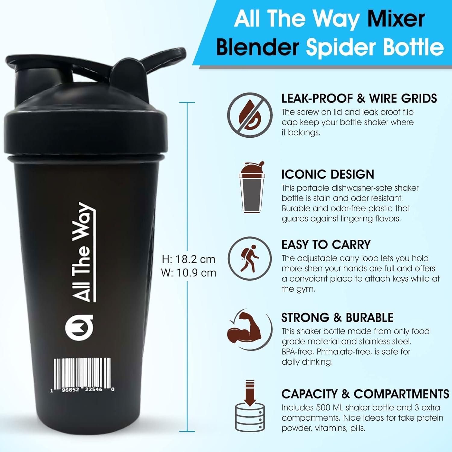 New Sport Gym Powder Shaker Water Bottle For Men BPA Free Protein