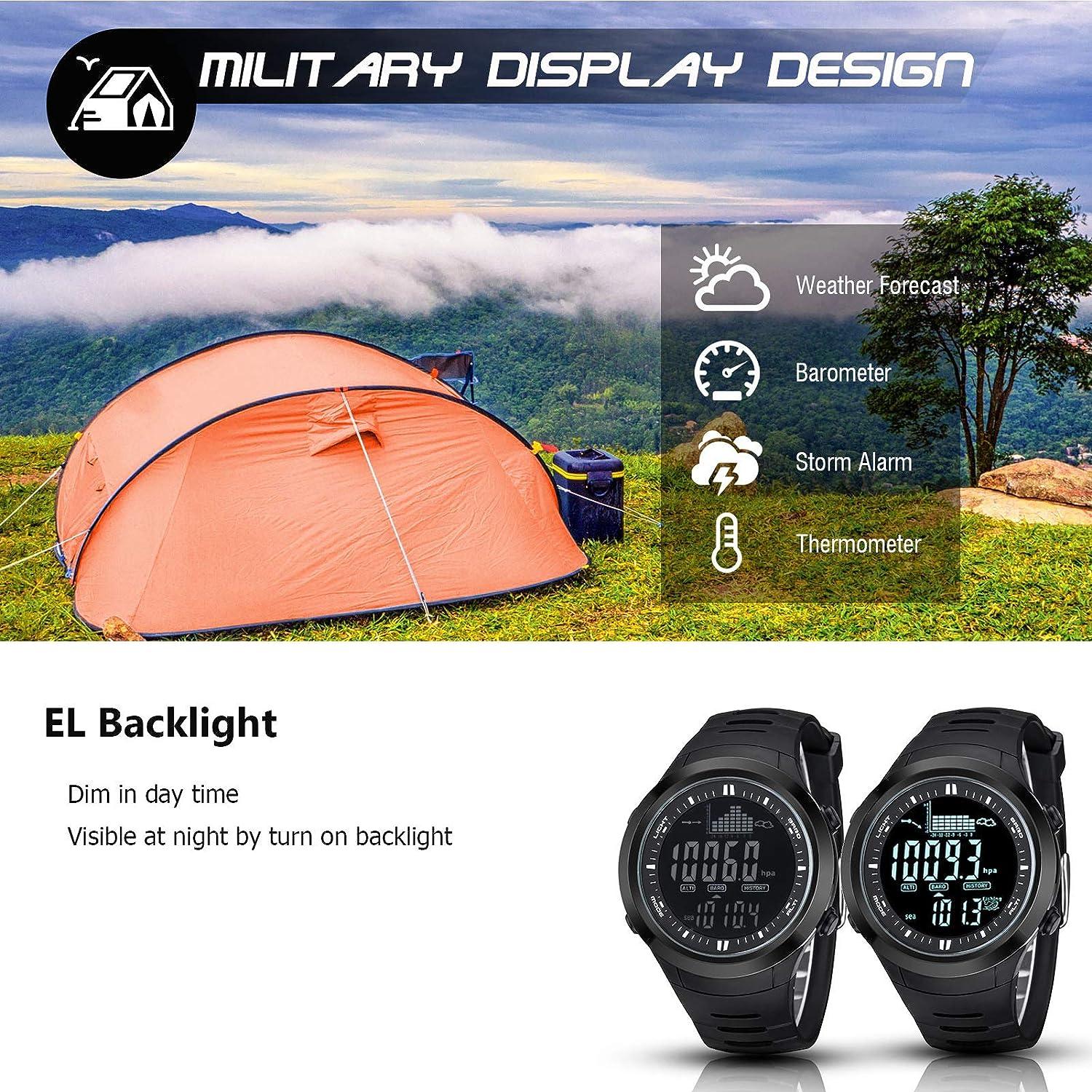 10ATM Waterproof Fishing Sport Watches Barometer Altimeter Cast Frequency  Clock Stopwatch Weather Remind Hiking Wristwatches - AliExpress