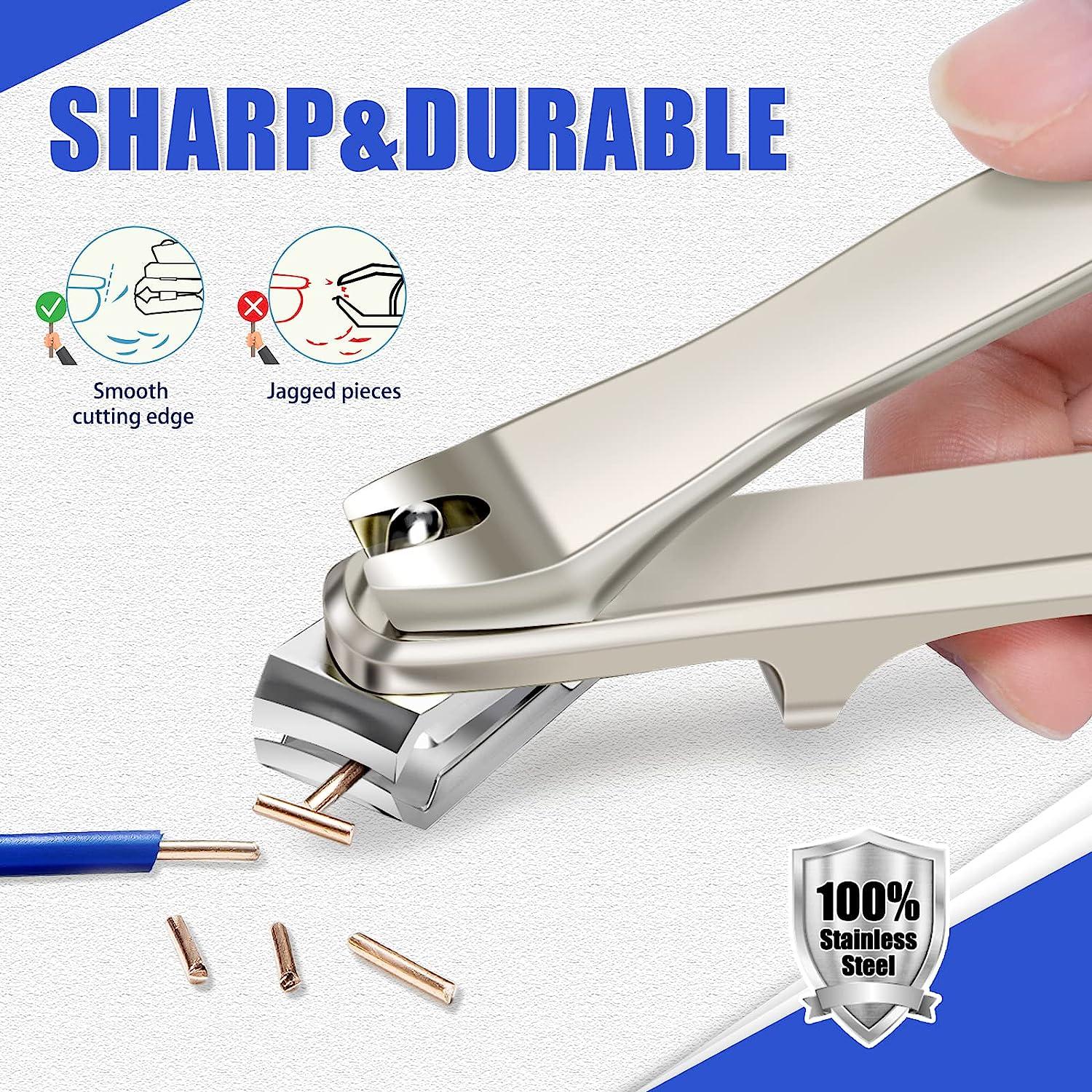 Nail Clippers for Men Thick Nails - DRMODE 15mm Wide Jaw Opening Extra  Large Toenail Clippers & Easy Grip 360 Degree Rotary Fingernail Clippers  for