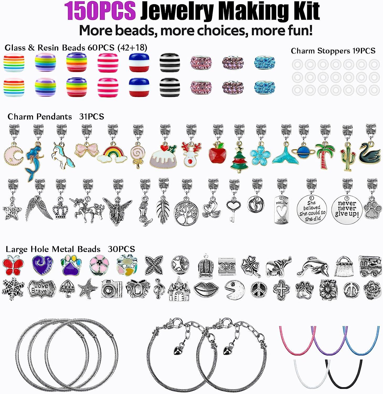 Charm Bracelet Making Kit For Teen Girls Trendy Stuff, Beads Bangle  Bracelet Making Kit For Beginners, Diy Unicorn Toy Craft Jewelry Making Kit  Set Fo