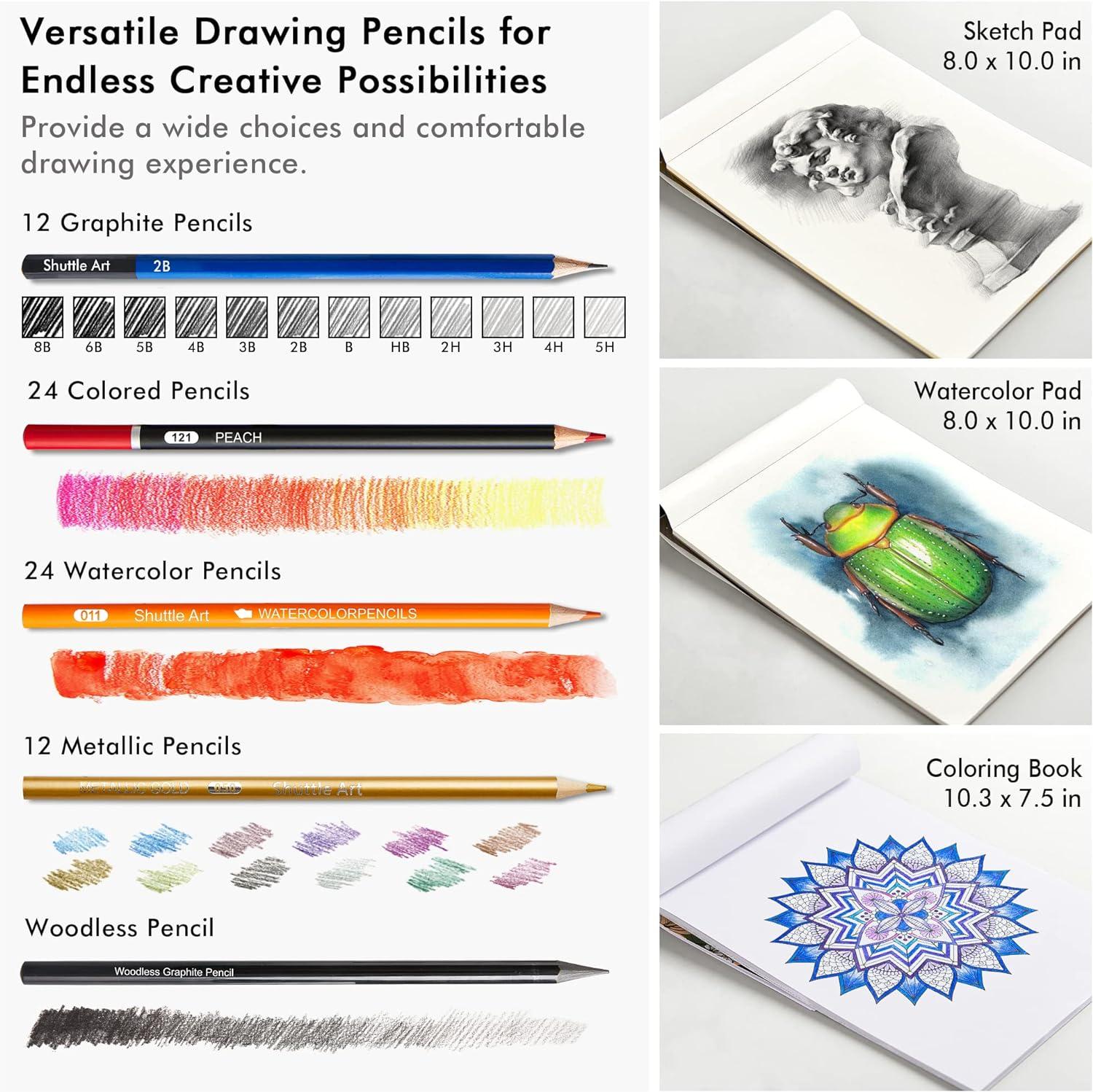 Drawing Kit, Shuttle Art 103 Pack Drawing Pencils Set, Sketching and D —  CHIMIYA