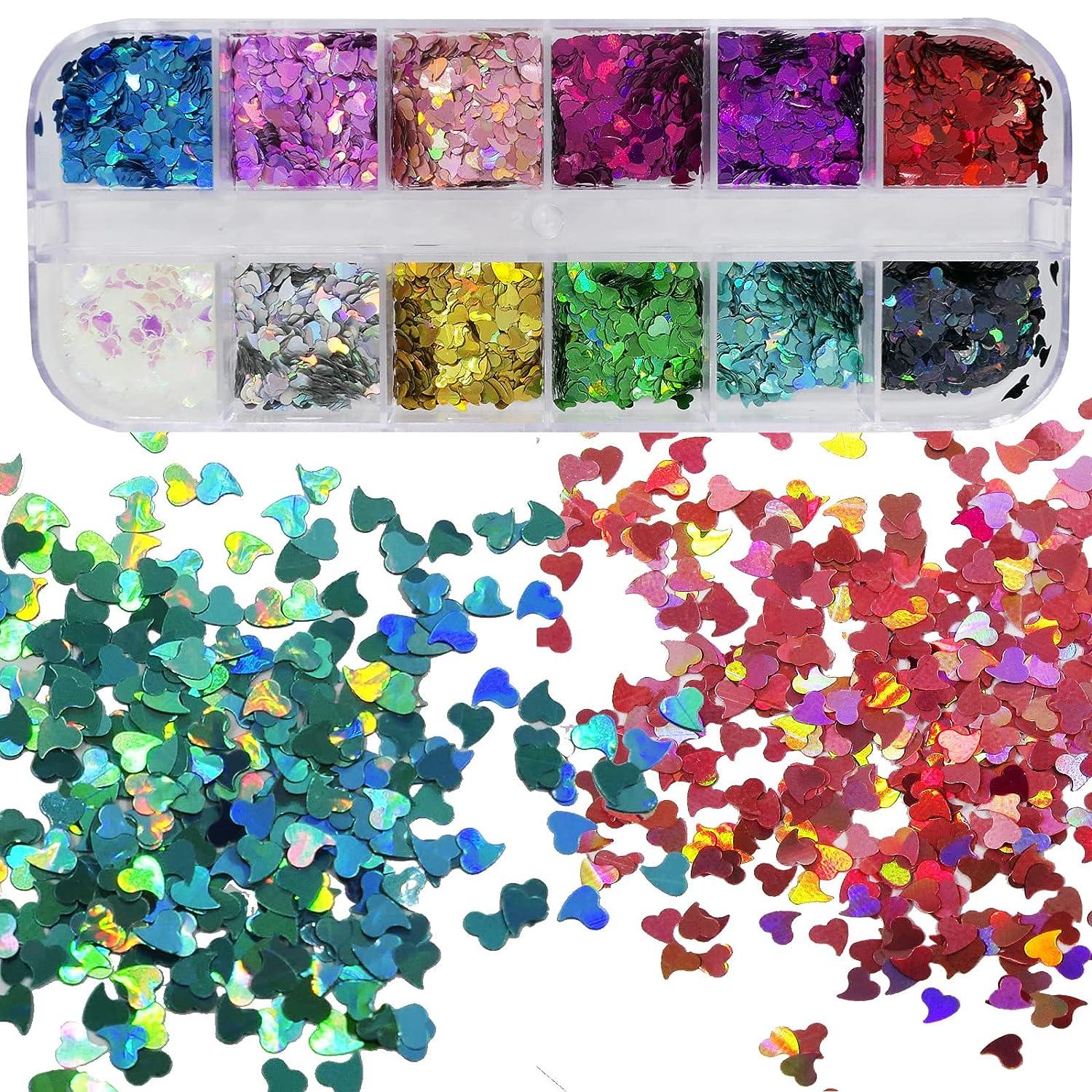 Sequins Heart Shape Hologram Chunky glitter for Resin Epoxy crafts 3 mm