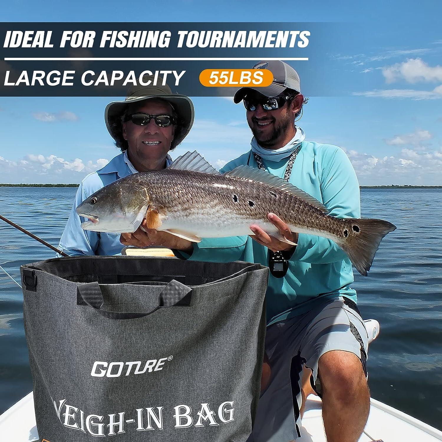 Goture Tournament Fishing Bag,Bass Weigh in Bag with Built-in 18inch Fish  Ruler 2 in 1 Kit, Removable Inner Mesh Tournament Fish Bags,25.6x22inch  Heavy Duty Weigh In Bag for Bass Fishing C:Fishing Weigh-in