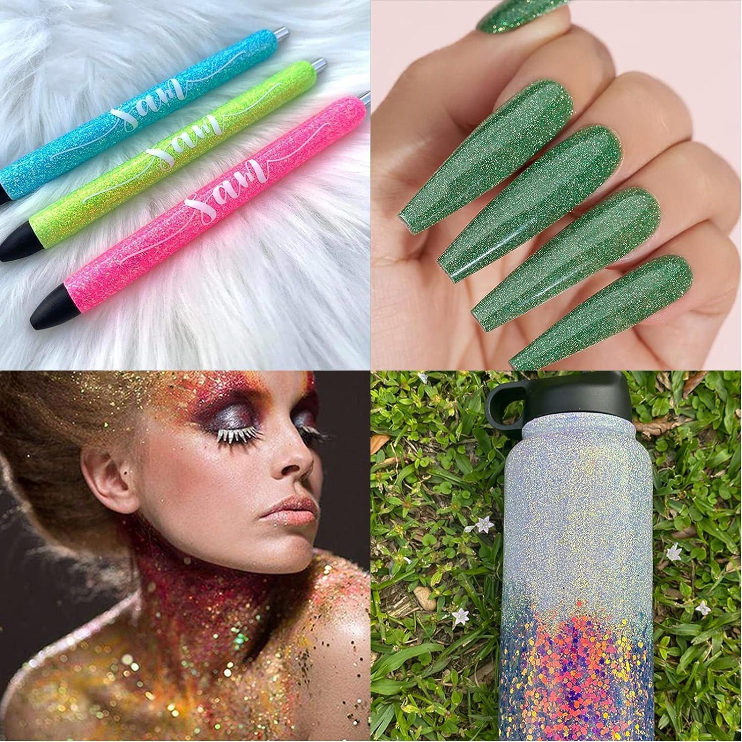Iridescent Glitter Powder for Tumblers Resin Crafts Slime, Cosmetic Glitter  for Nail Body Eye, Extra Fine Glitter for Painting Festival Decoration
