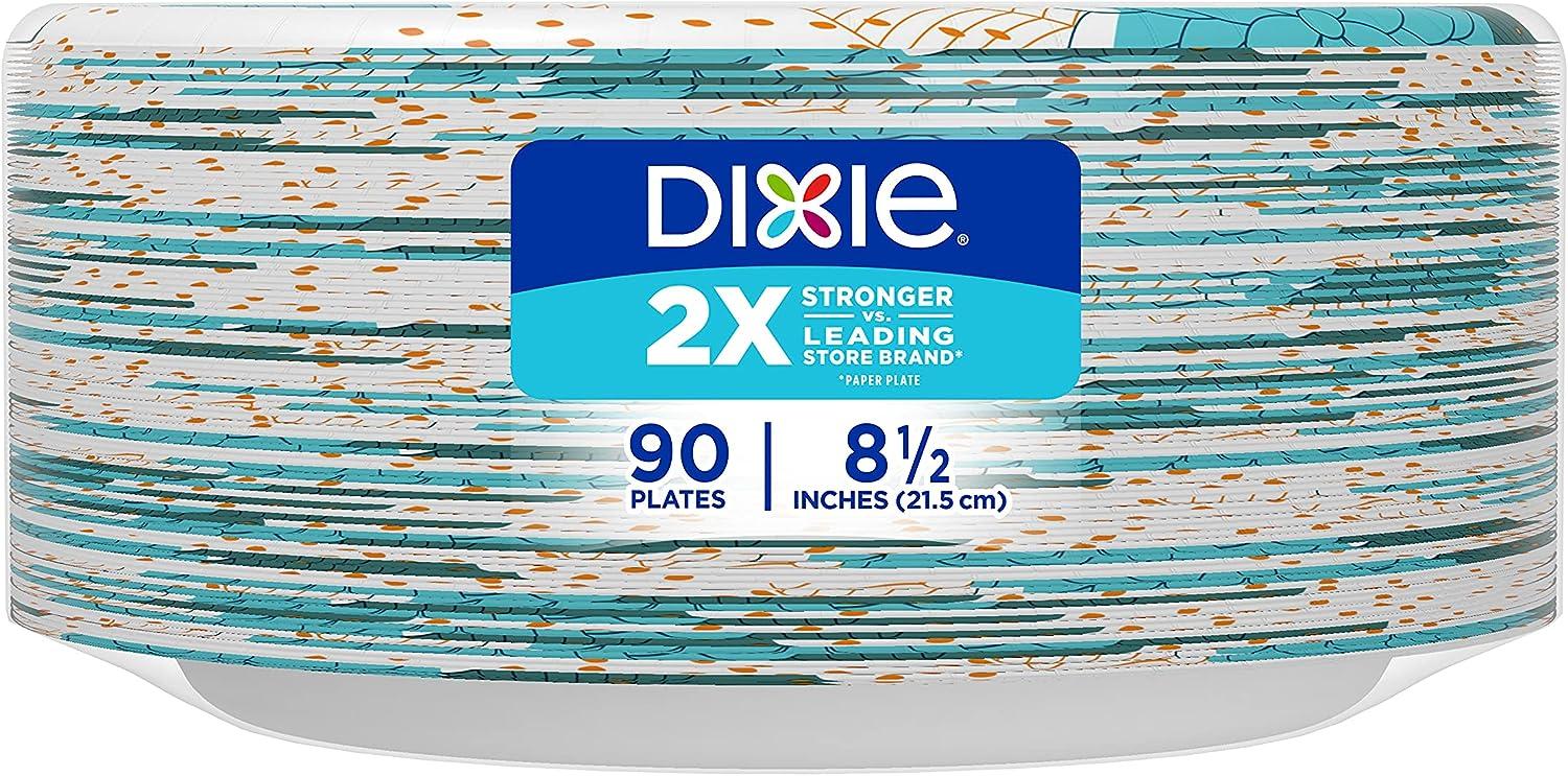 Dixie Ultra Disposable Paper Plates, 8 ½ inch, Lunch or Light Dinner Size  Printed Disposable Plates, 300 count (10 Packs of 30 Plates), Packaging and