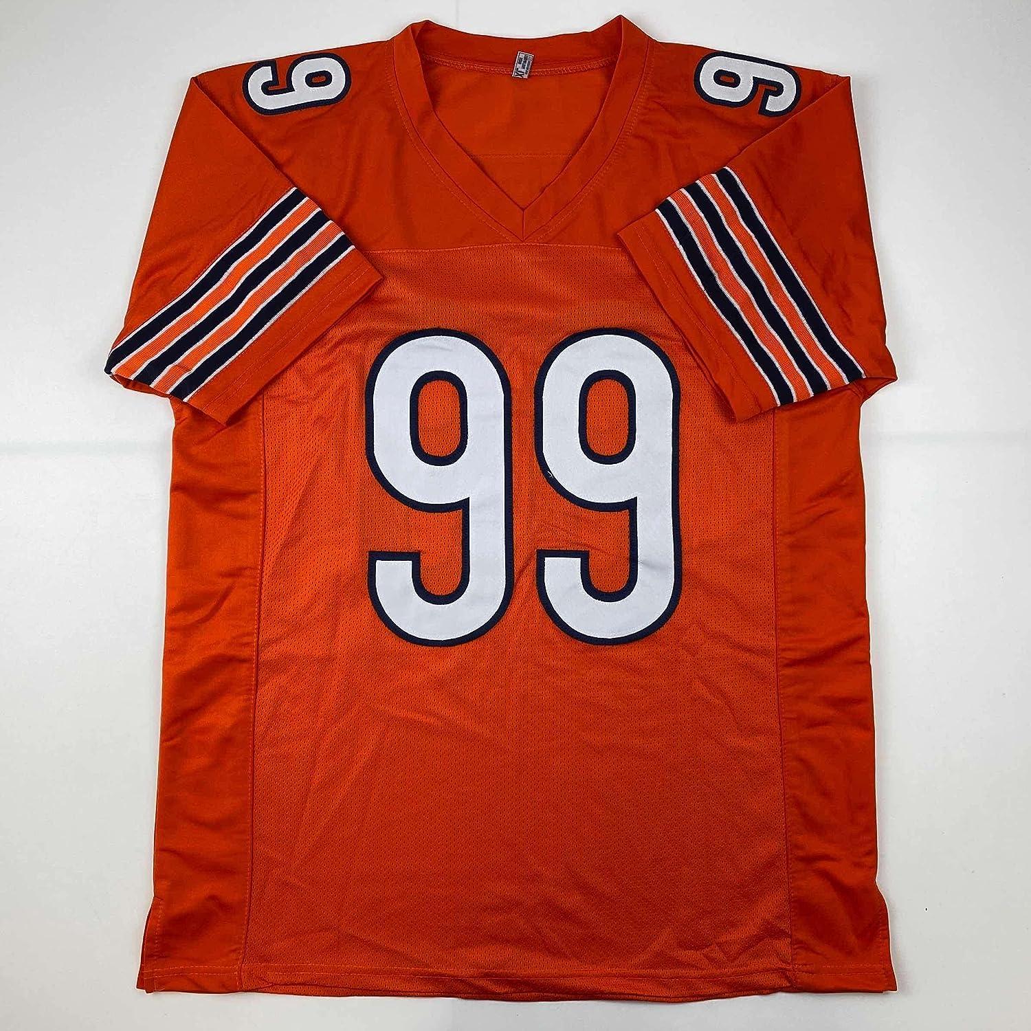 Autographed/Signed Dan Hampton HOF 2002 Chicago Orange Football Jersey  Beckett BAS COA