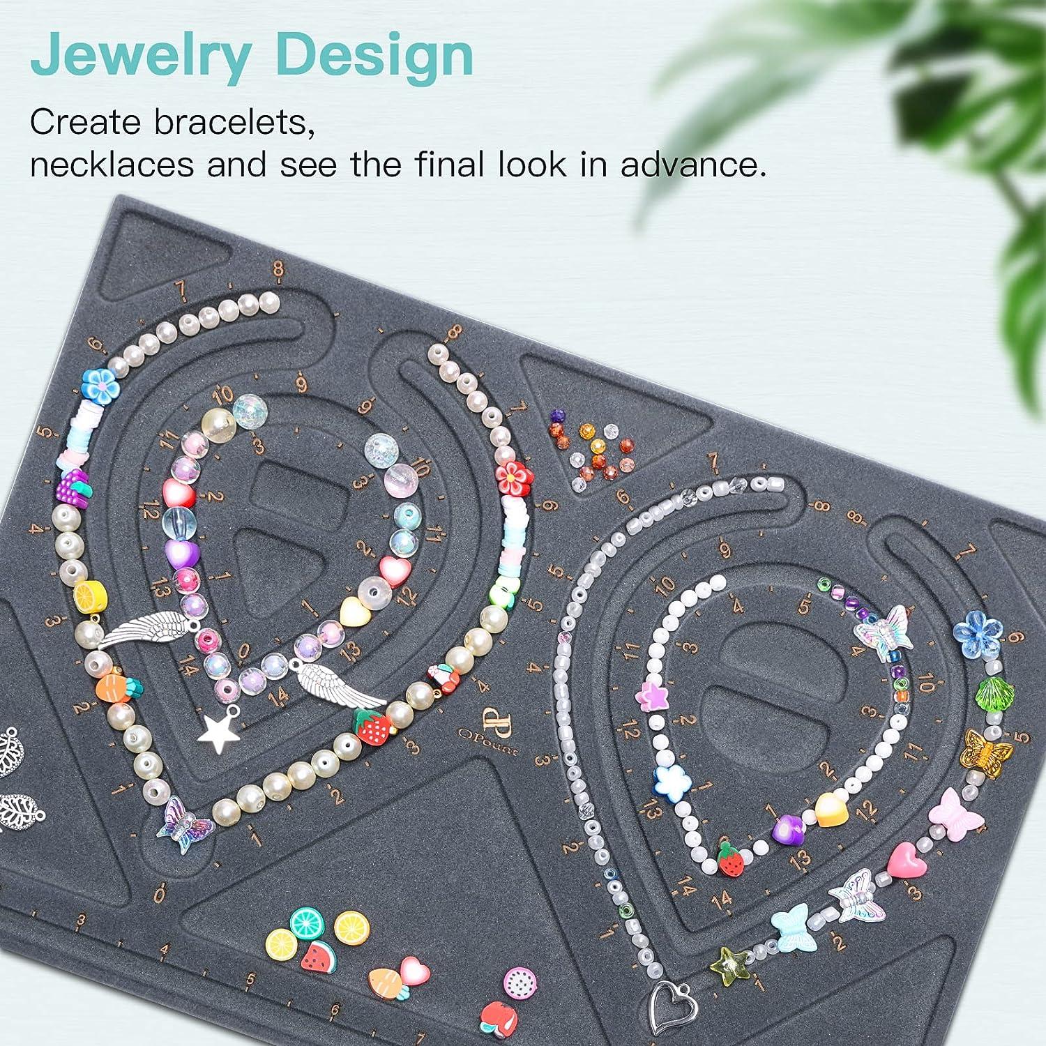 Flocked Bead Board Bracelet Necklace Beading Organizer Artistry Tray Design  Measuring Tool for DIY Jewelry Making Accessories