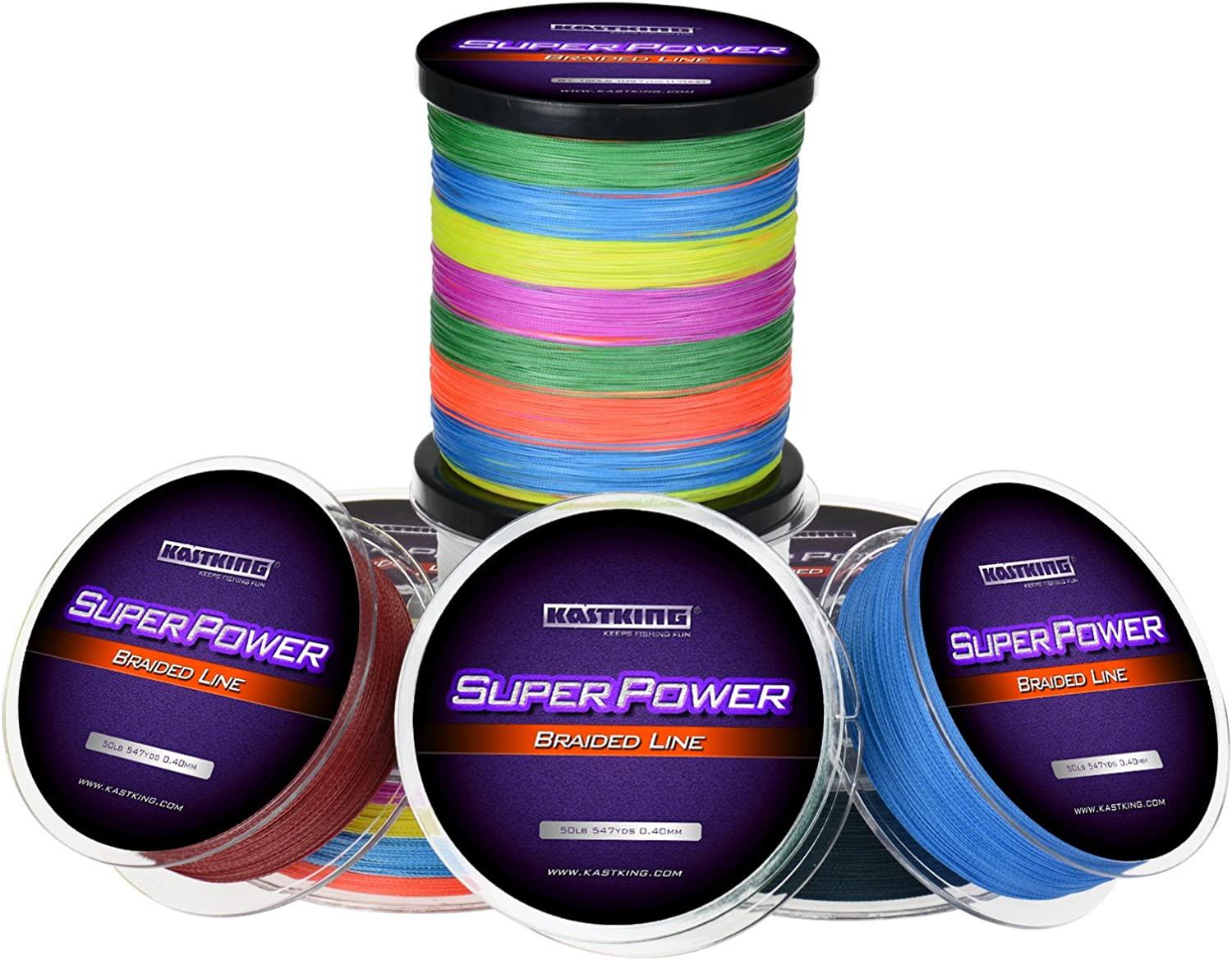 KastKing SuperPower Braided Fishing Line - Abrasion Resistant Braided Lines  Incredible Superline Zero Stretch Smaller Diameter A Must-Have! Low-Vis  Gray 327yds-20lb-0.18mm