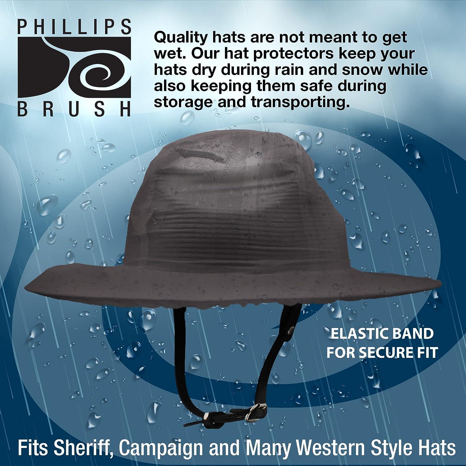 Phillips Brush Reusable Rain Cap Protective Hat Cover & Carrying Bag Smoke  Large