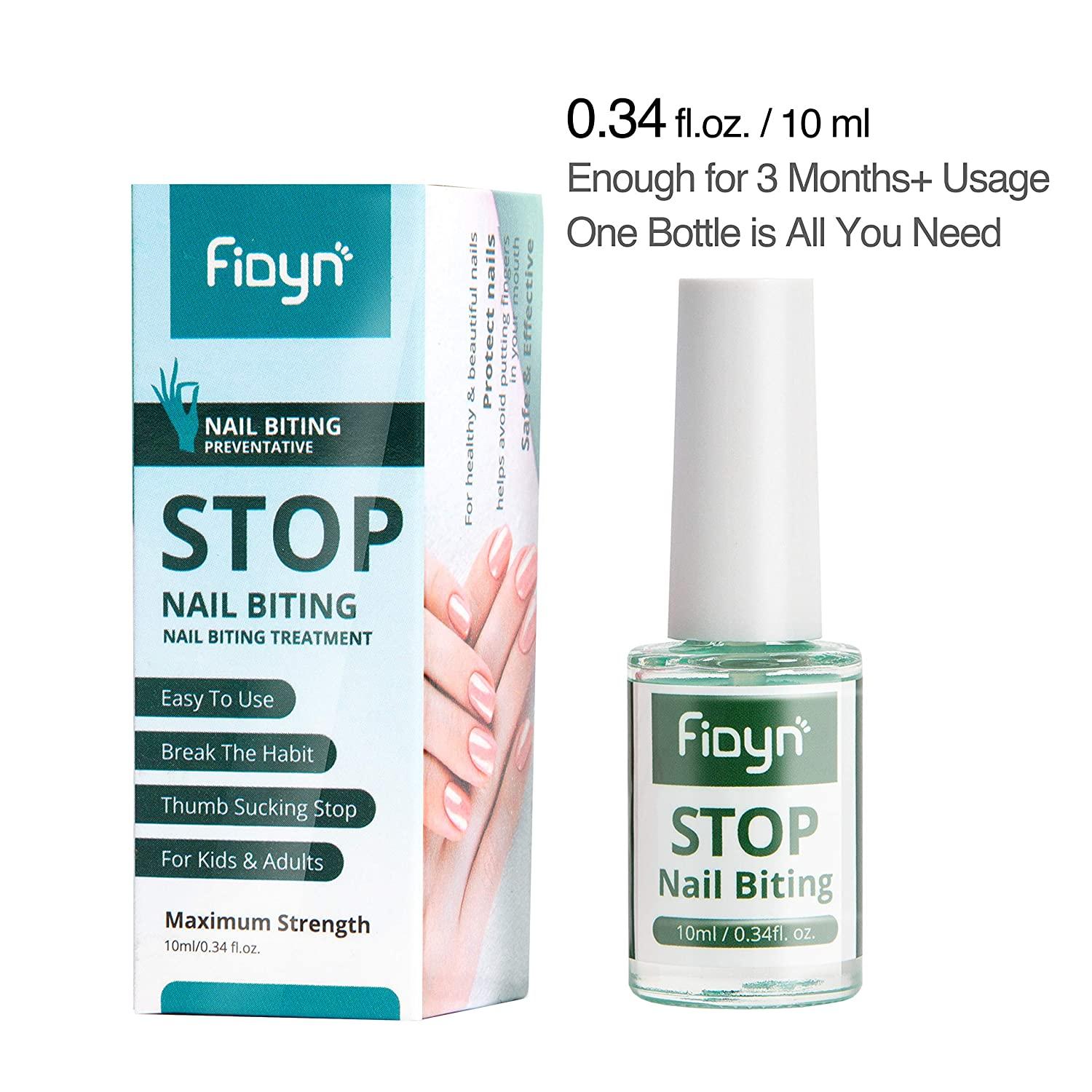 Fidyn No Bite Nail Polish, Nail Biting Treatment with Bitter Polish to Help  Adults to Quit Nail Biting For Life and Also Help Stop Thumb Sucking For  Kids - 10 ml/0.34 fl. oz