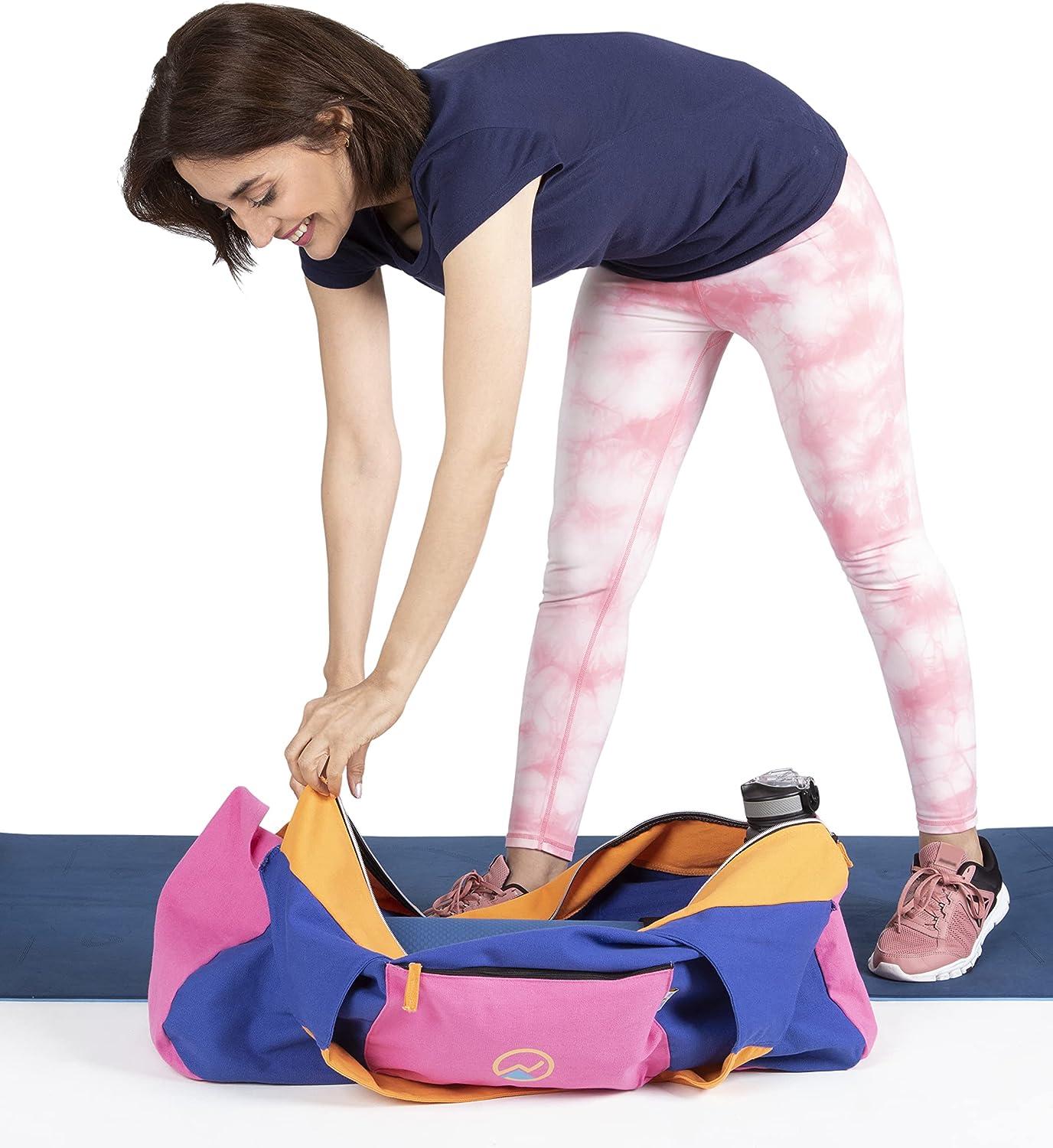 JoYnWell Large Yoga Mat Bag for Thick Mats, Blocks and Bolster with Water  Bottle Holder, Full Zipper, Mat Straps, 3 Zip Pockets