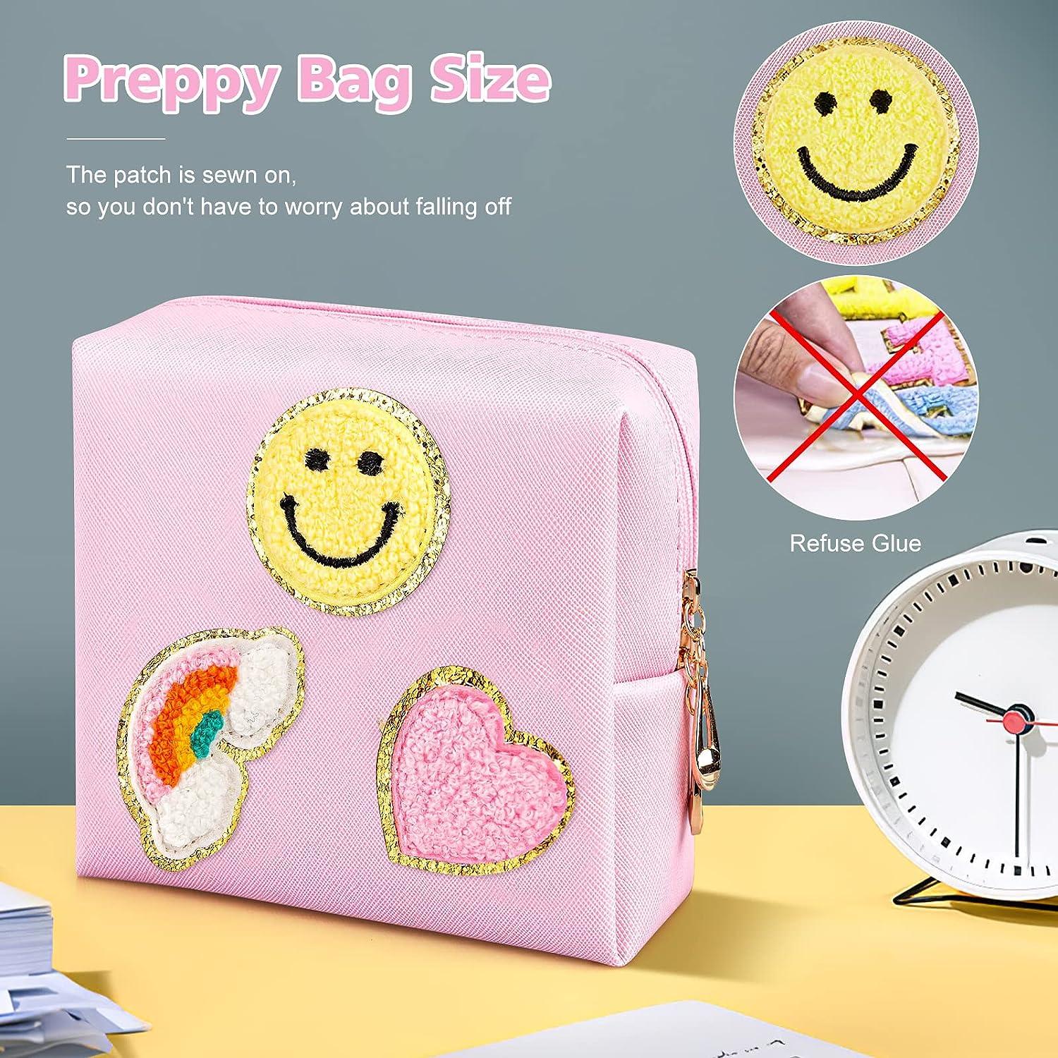 2 Pack Preppy Patch Makeup Bag Cosmetic Travel Toiletry Bag For Women Teen  Girls Preppy Stuff Cute Pink Makeup Pouch Organizer Bag, Gifts For Women Gi