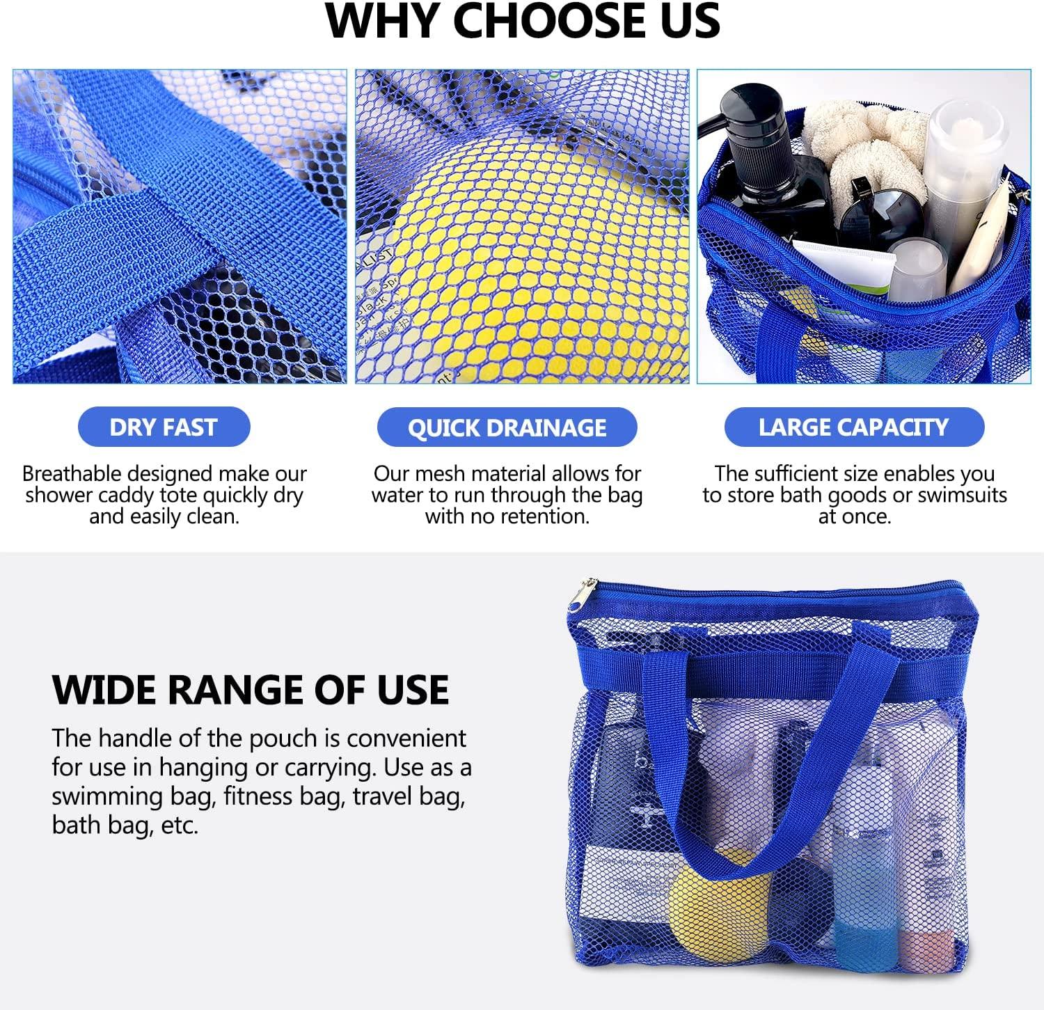Shower Caddy Bag Organizer Portable Mesh Shower Tote Caddy For