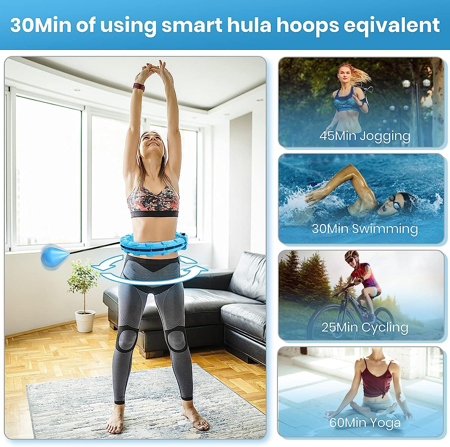 Smart Fitness Hoop Weighted for Exercise, 24 Detachable Knots Abdomen  Fitness Weight Loss Non-Falling Fitness Hoops, Detachable Adjustable Weight