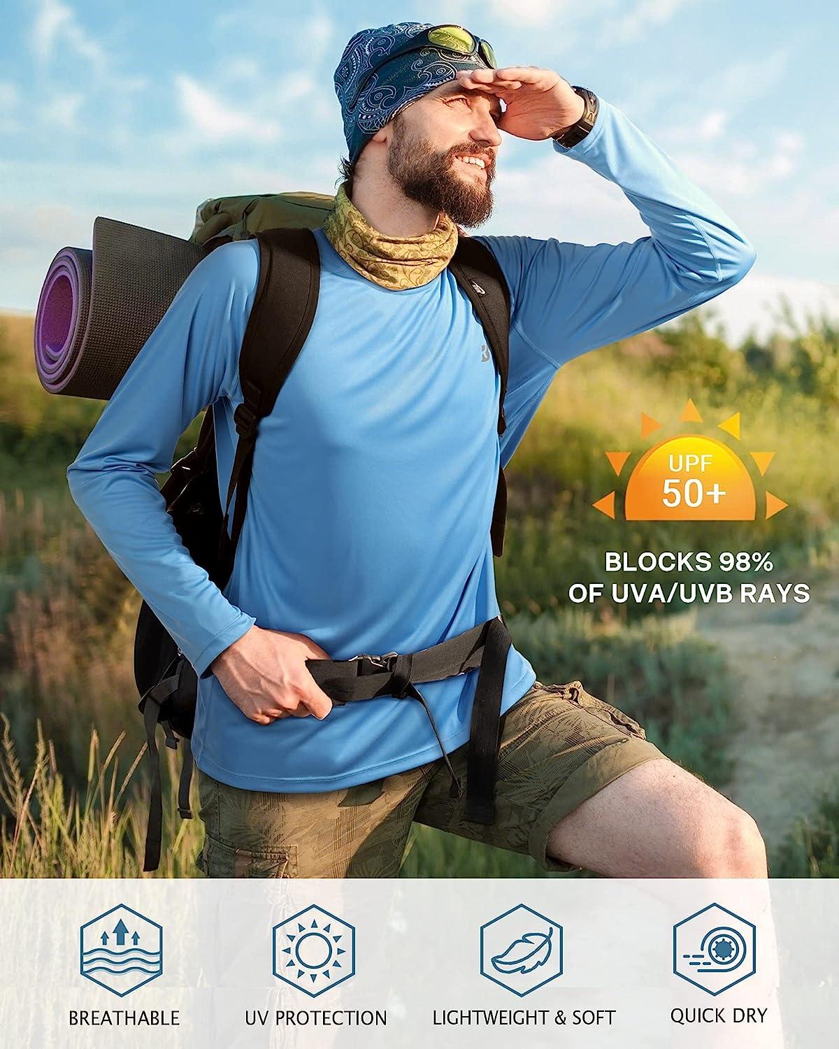 Men's UPF 50+ Sun Protection Shirt Fishing Outdoor UV Hiking SPF Shirts