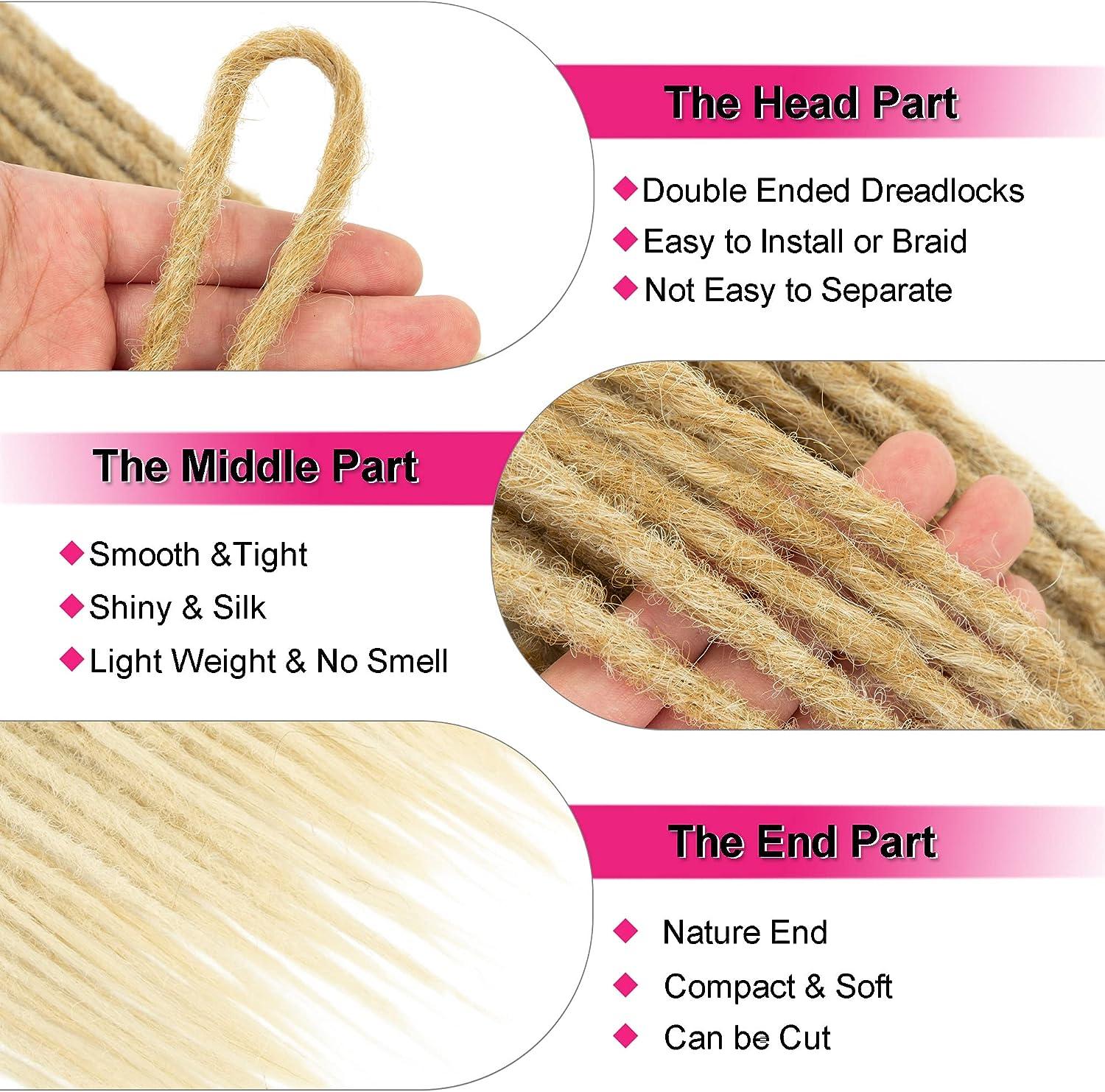 Double ended Blonde Dreadlock Extenisons 10 Strands 24 Synthetic Dreads  Extensions Loc Dreadlocks Crochet Dreads Light Brown Fake Dreads Hair  Extensions M27/613 DE 24 Inch(10 strands) M27/613 Brown to Bleach Blonde