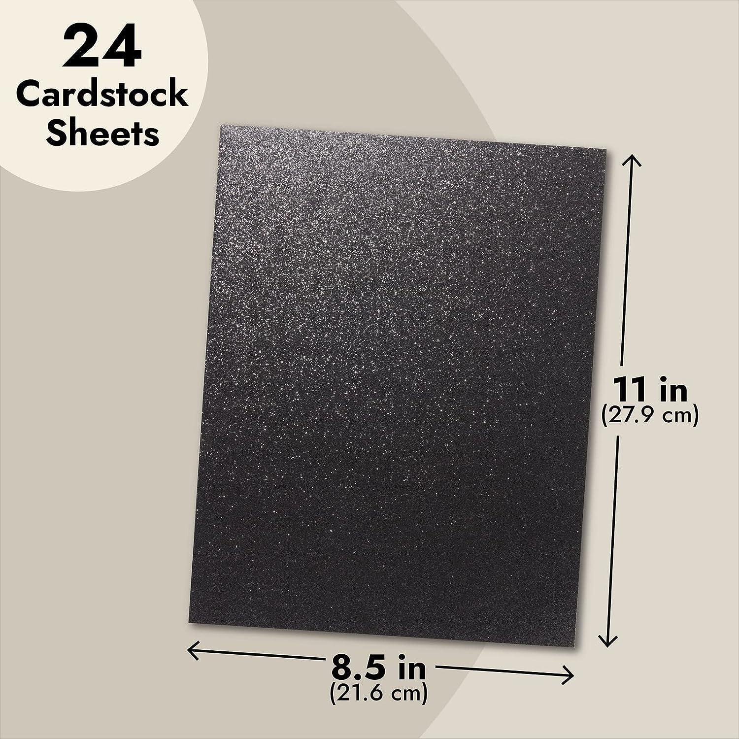 Double-sided Black Glitter Cardstock 12x12 - Goefun 24 Sheets 300 GSM/110LB  Black Cardstock Paper for Cricut, DIY Crafts, Halloween, Scrapbooking