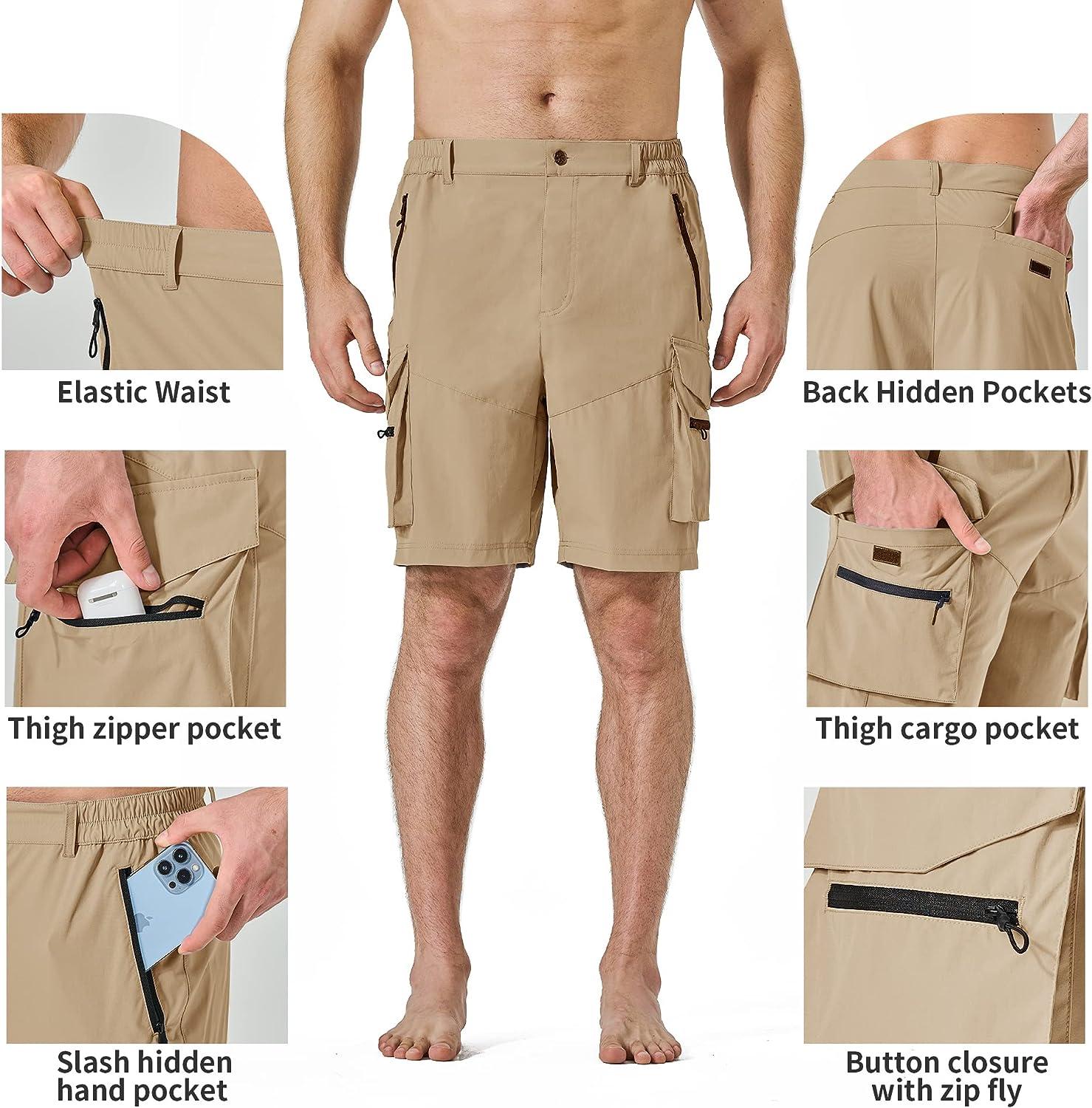 Men's Hiking Cargo Shorts Stretch Tactical Shorts for Men with 8 Pockets  Quick Dry Lightweight Shorts for Work Fishing