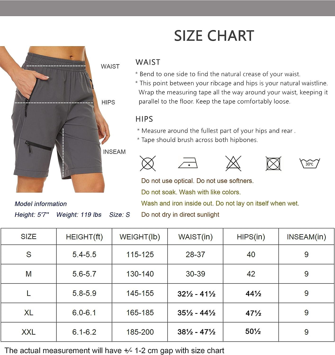 REYSHIONWA Women's Hiking Shorts Lightweight Quick Dry Cargo Shorts Workout  Gym Casual Shorts with Pockets 9 Inch Inseam X-Large Grey