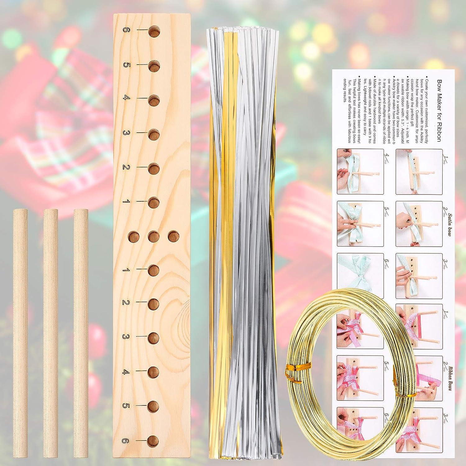  Bow Maker Round Wooden Bow Making Tool Christmas Party Ribbon  Bow Tool Corsages Bows Maker Ribbon for Wreaths Holiday Bows Decorations  Christmas Bows Ornament Gift Bow Crafts Major : Arts, Crafts
