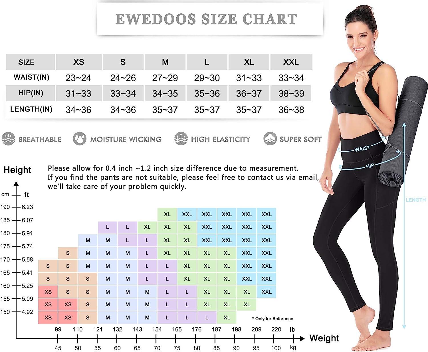 Ewedoos Leggings with Pockets for Women High Waisted Yoga Pants with Pockets  for