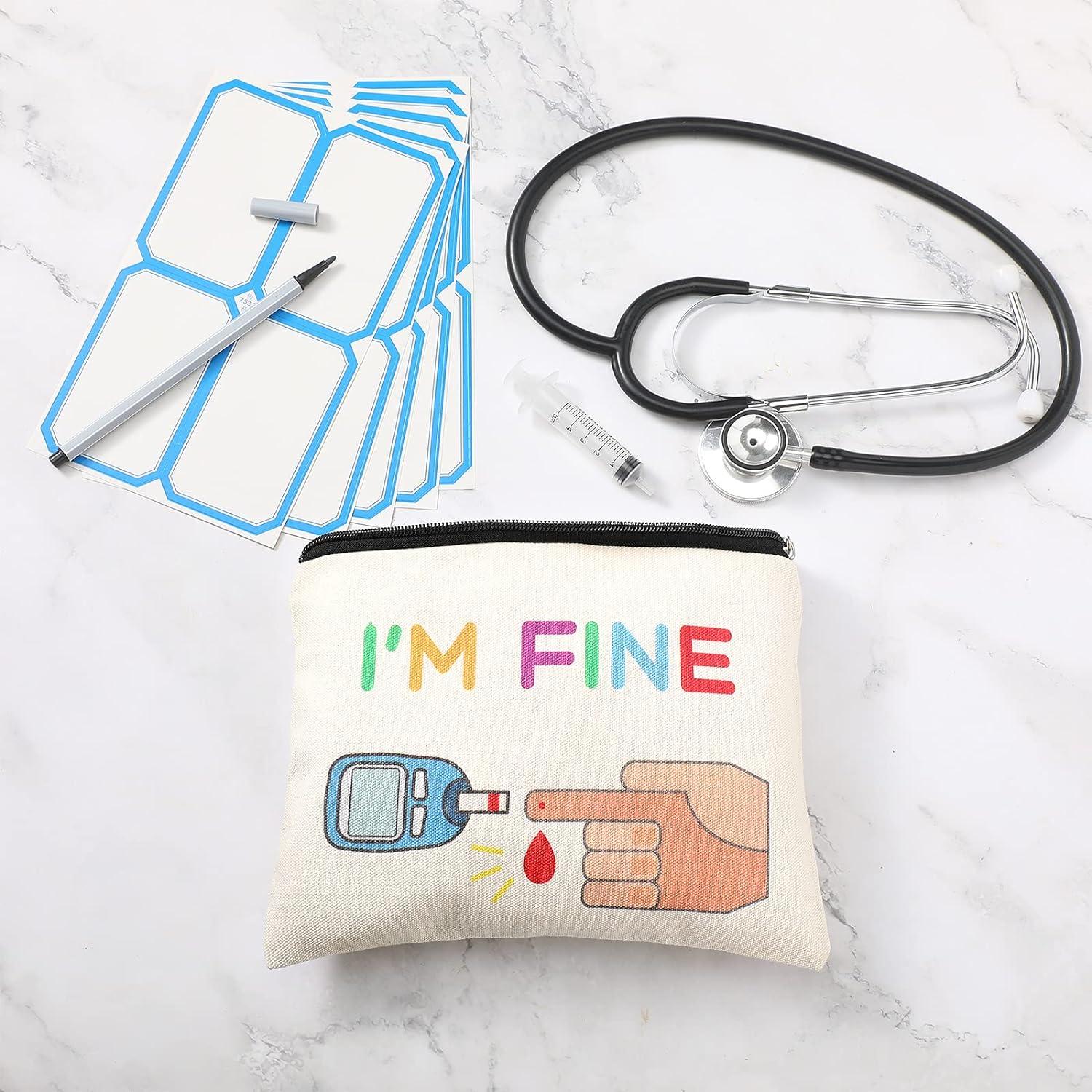 Fokongna Diabetic Supplies Diabetic Supplies Bag Diabetic Emergency Kit  Funny Makeup Cosmetic Bag Travel Bags for Women Grandma Grandpa Mom Dad  Sister Brother Birthday Gifts All My Diabetes Sht