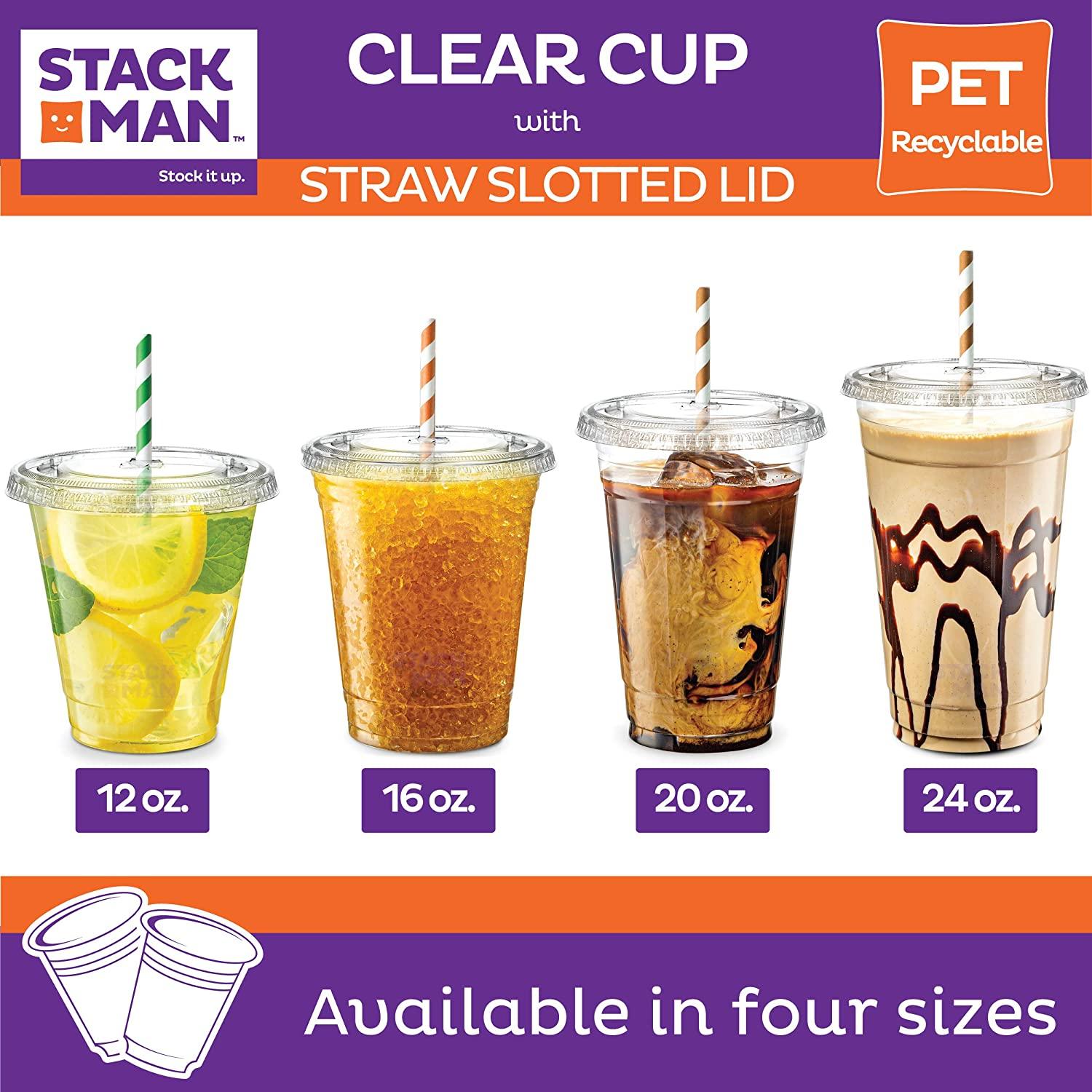 [150 PACK] 12 oz Cups | Iced Coffee Go Cups and Sip Through Lids | Cold  Smoothie | Plastic Cups with Sip Through Lids | Clear Plastic Disposable  Pet