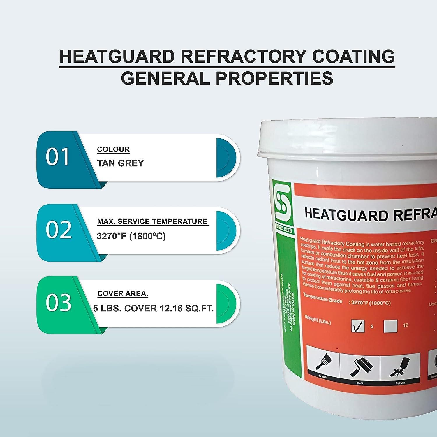Simond Store 5 lbs. Refractory Coating Heat-Guard for Ceramic Fiber  Insulation in Blacksmithing Forge, 3270F High-Temperature Heat-Guard for  Propane Forge, Kiln, Smelting Furnace