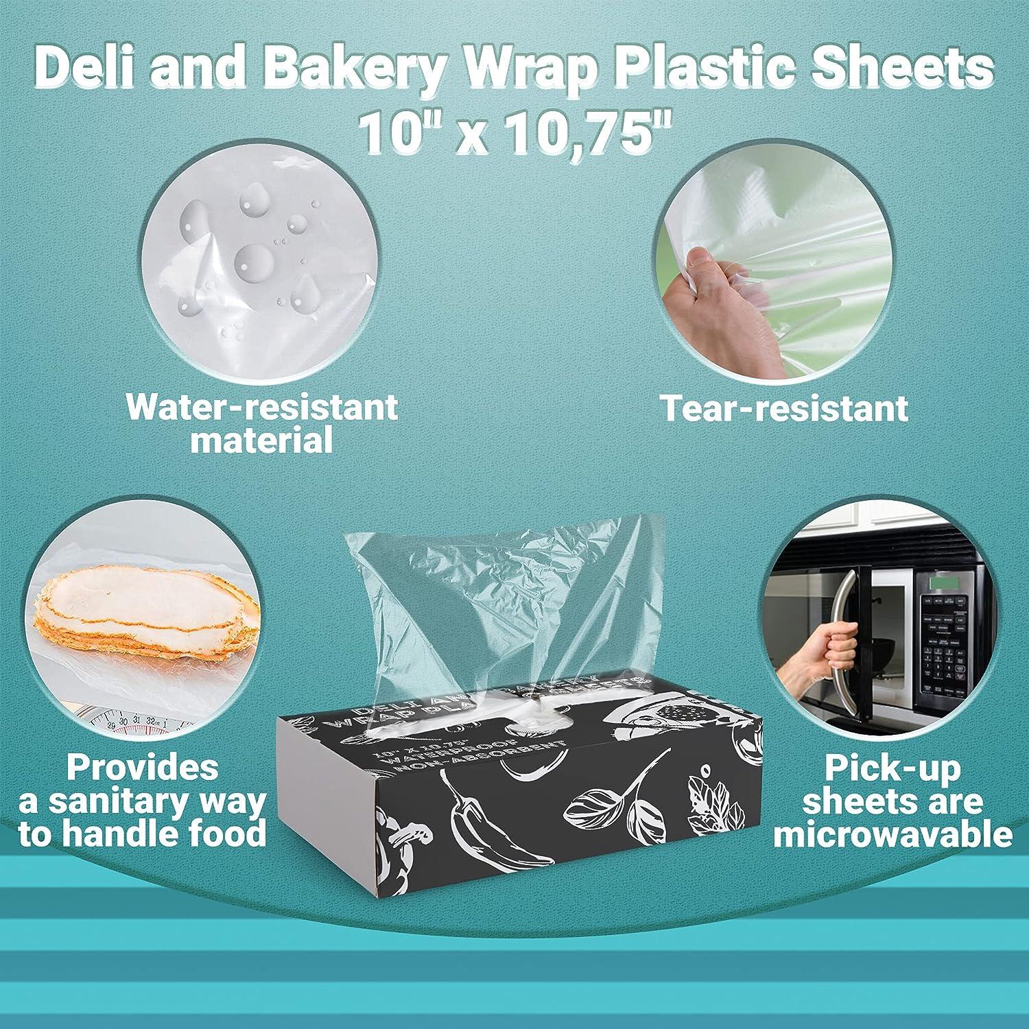 APQ Deli Plastic Sheets 15 x 15 Inches. Pack of 1000 Clear Plastic Deli  Sheets. 0.8 Mil Thickness Precut Plastic Wrap Sheets. Waterproof Plastic  Deli