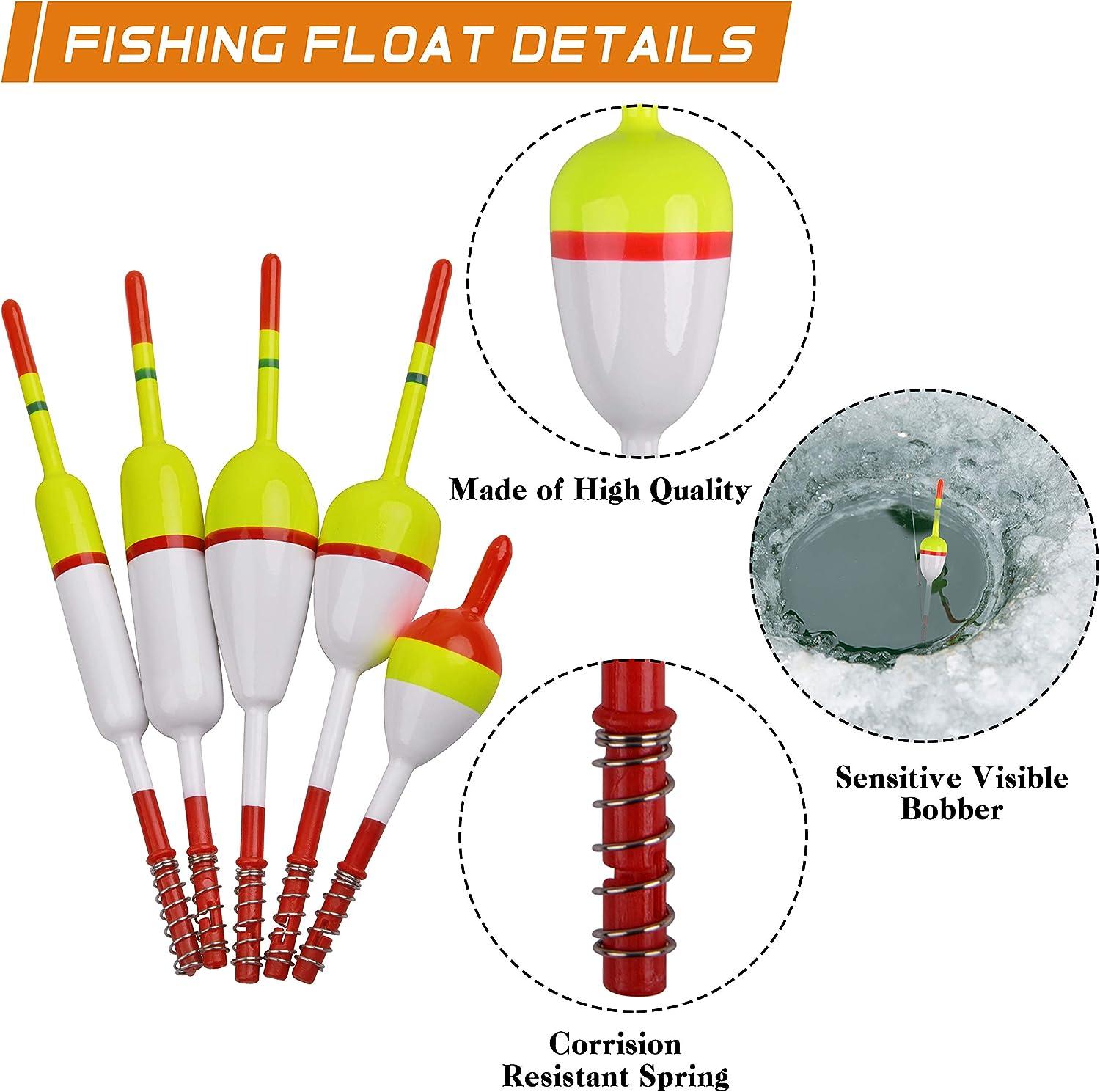 15Pcs Yellow Slip Bobbers for Fishing, Slide Slip Oval Stick Fishing  Floats, Drift Tube Float Assorted Sizes, Fishing Gears for Bass Trout  Salmon