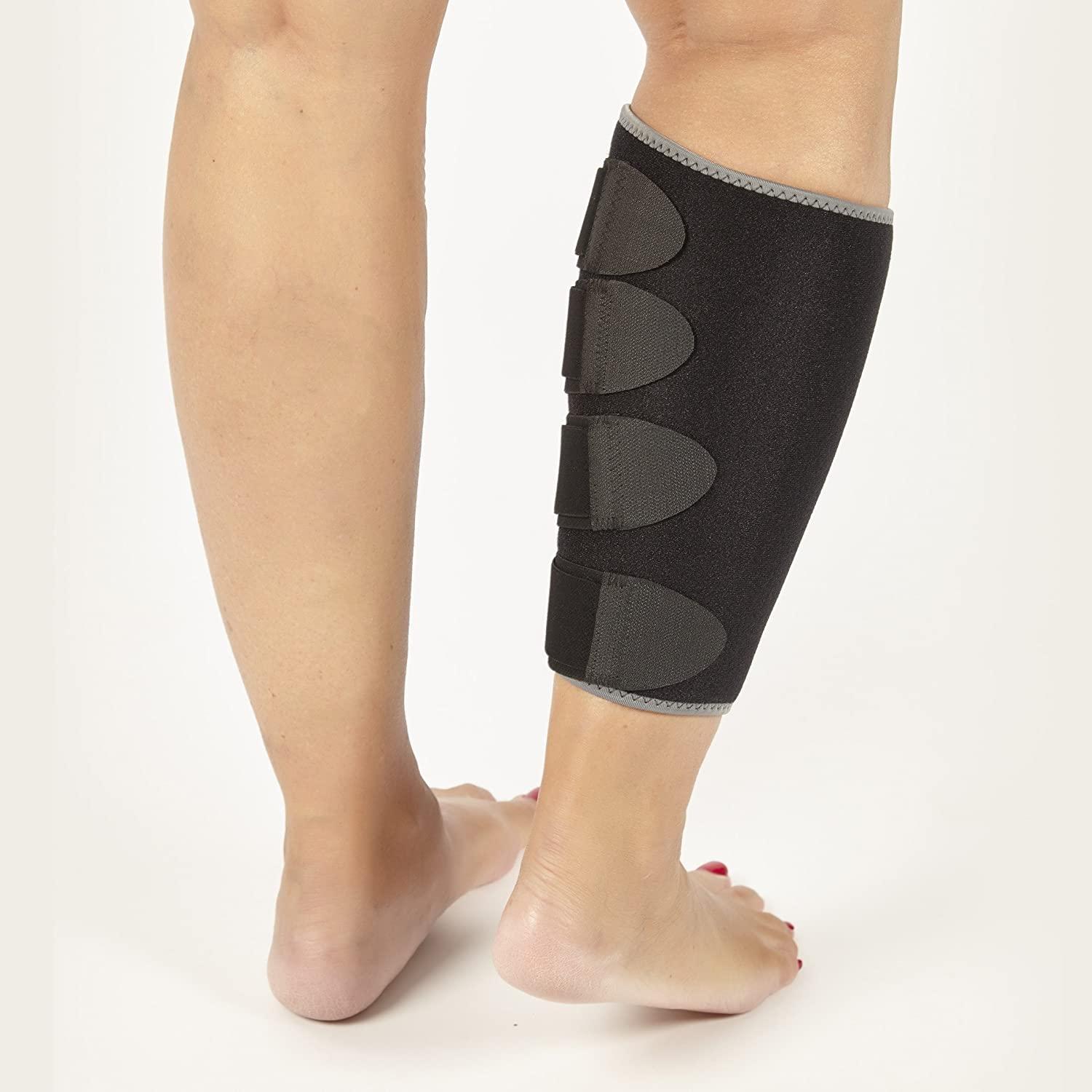 Calf Brace for Torn Calf Muscle and Shin Splint Relief - Calf Compression  Sleeve for Strain, Tear, Lower Leg Injury - Neoprene Runners Splints Wrap  for Men and Women : : Health
