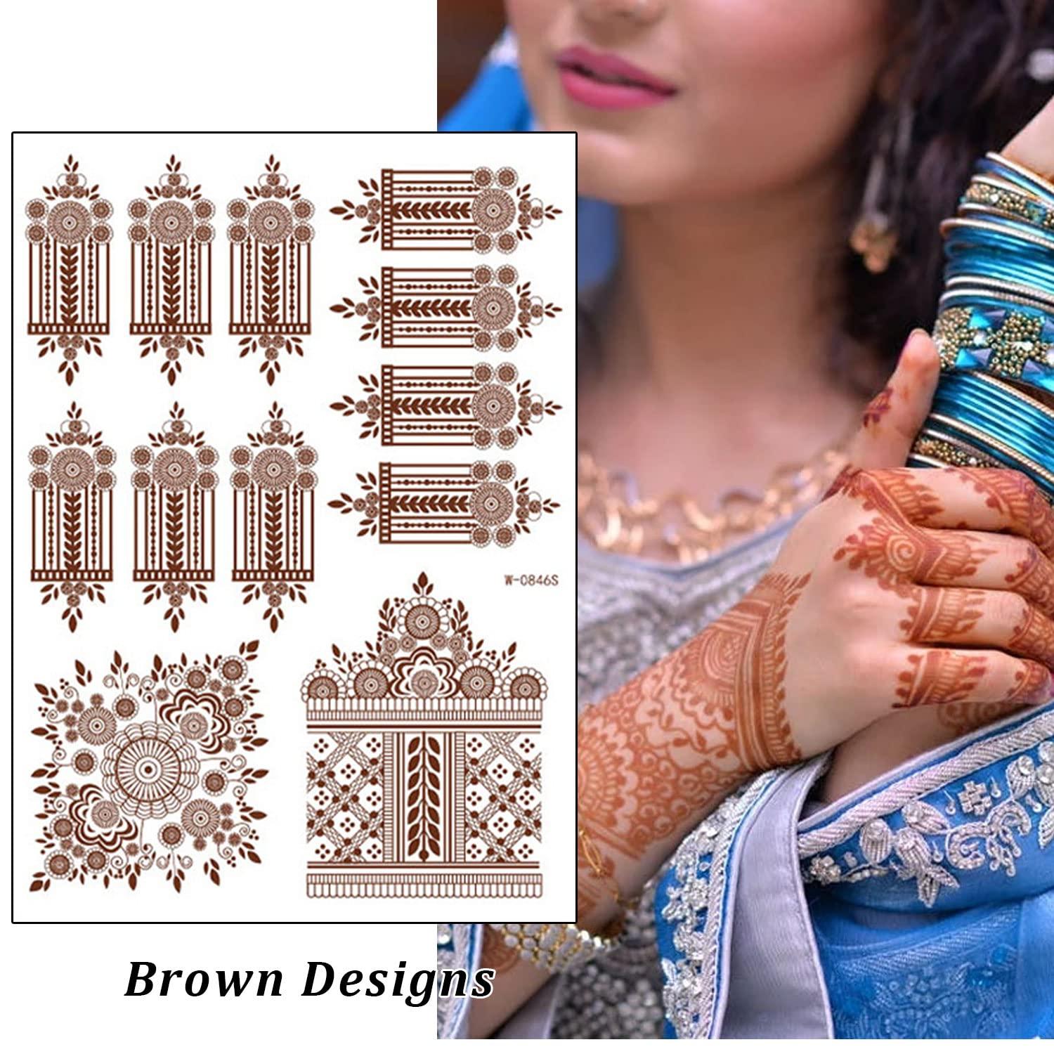 Instant Henna Tattoo Henna Mehendi Tattoo Bridal Mehendi Temporary Henna  Tattoos Henna Sticker Mandala Mehendi Wedding Mehendi Stickers - Etsy