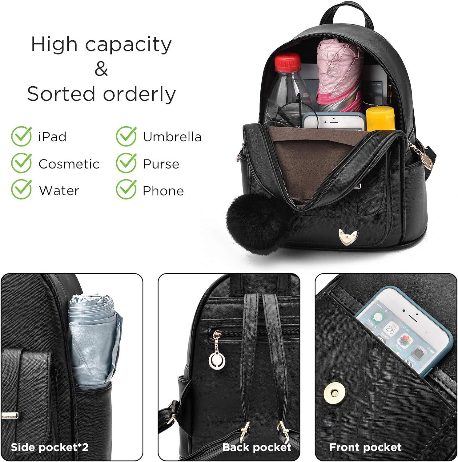Buy Maxoner Backpack Purse for Women Fashion Genuine Leather Convertible Shoulder  Handbag Travel Bag Satchel Rucksack Ladies Bag, Faux Leather Black 1,  Small, Daypack Backpacks at Amazon.in