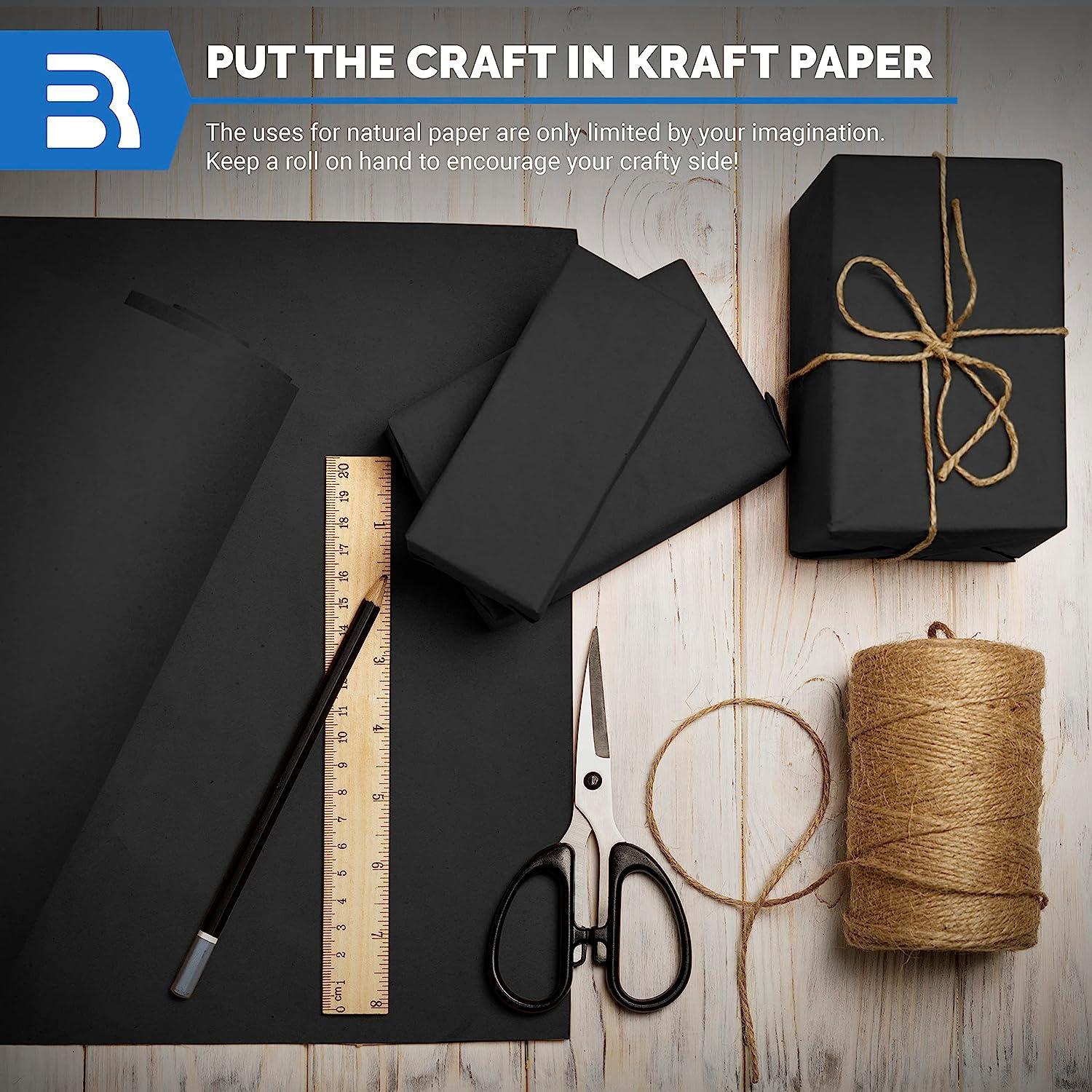 Black Kraft Paper Roll Use it as Construction Paper Poster Board Wrapping  Paper Art Paper Roll Poster Paper for Gift Wrapping