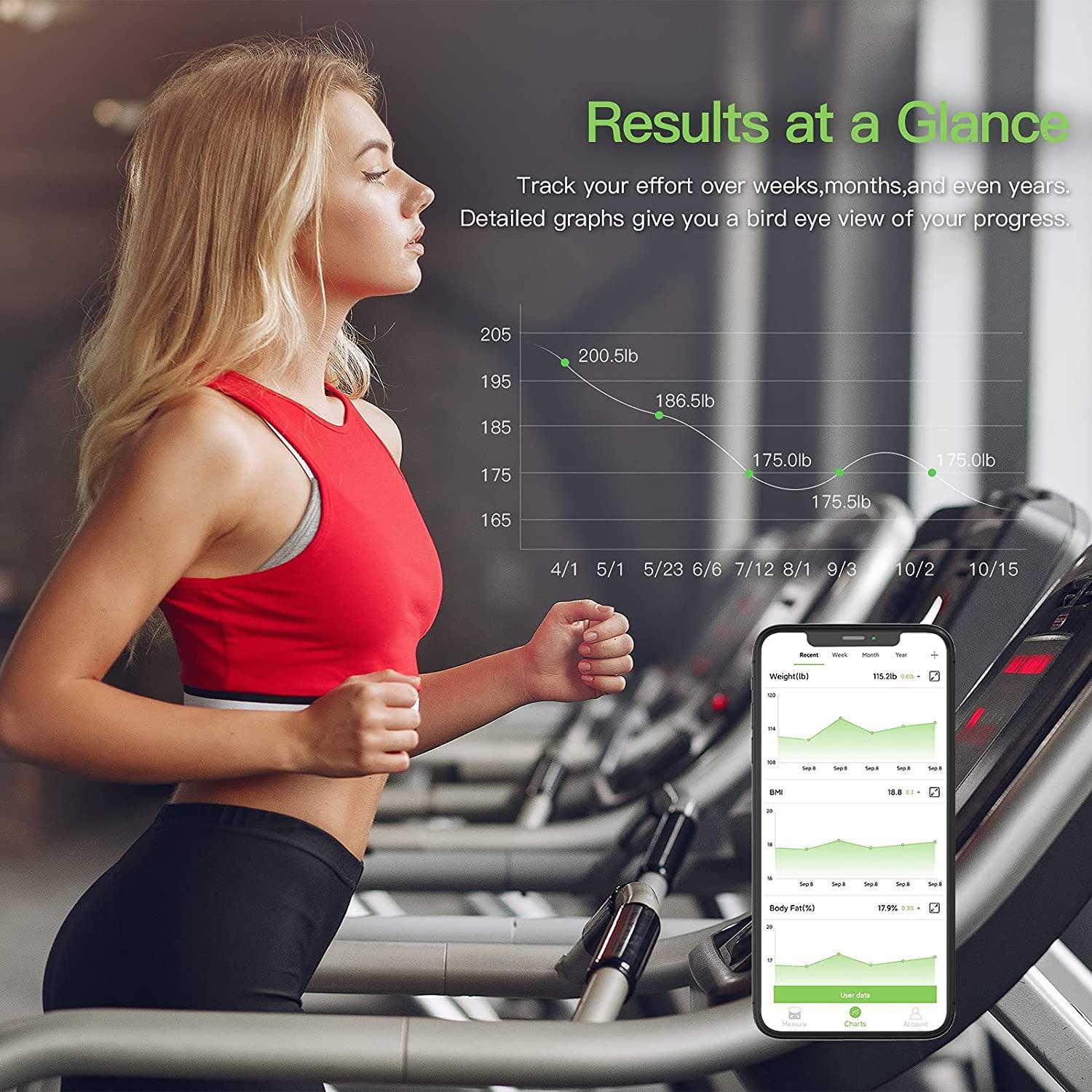 Bluetooth Body Scale Digital Bathroom Scale for Body Weight Fat BMI 13  Metrics 700721208586