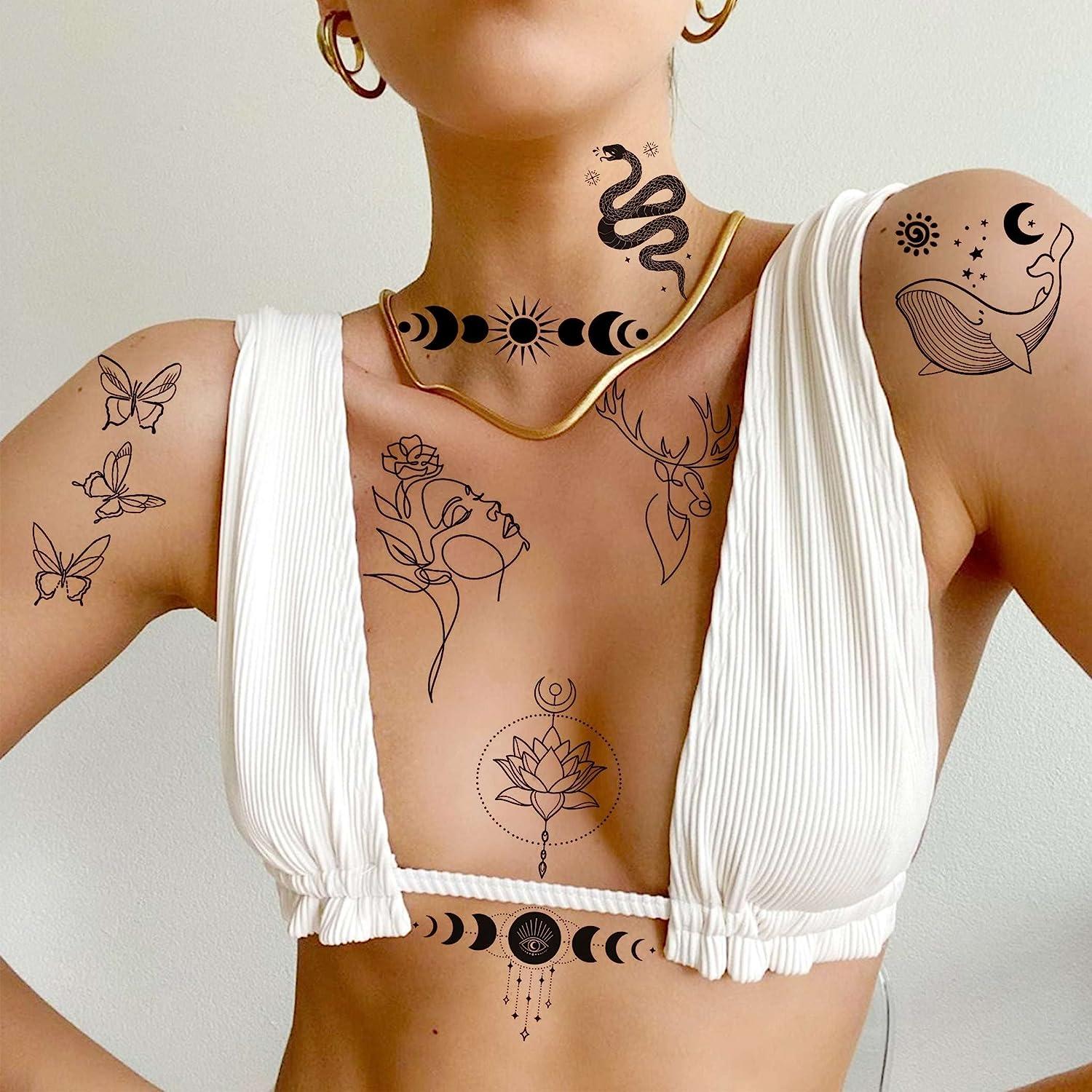 2023 New Summer Chest Tattoo Stickers Waterproof Temporary Tatto Sticker,  Fashionable Belly Tatoo Stickers, And Scar Conceali - AliExpress