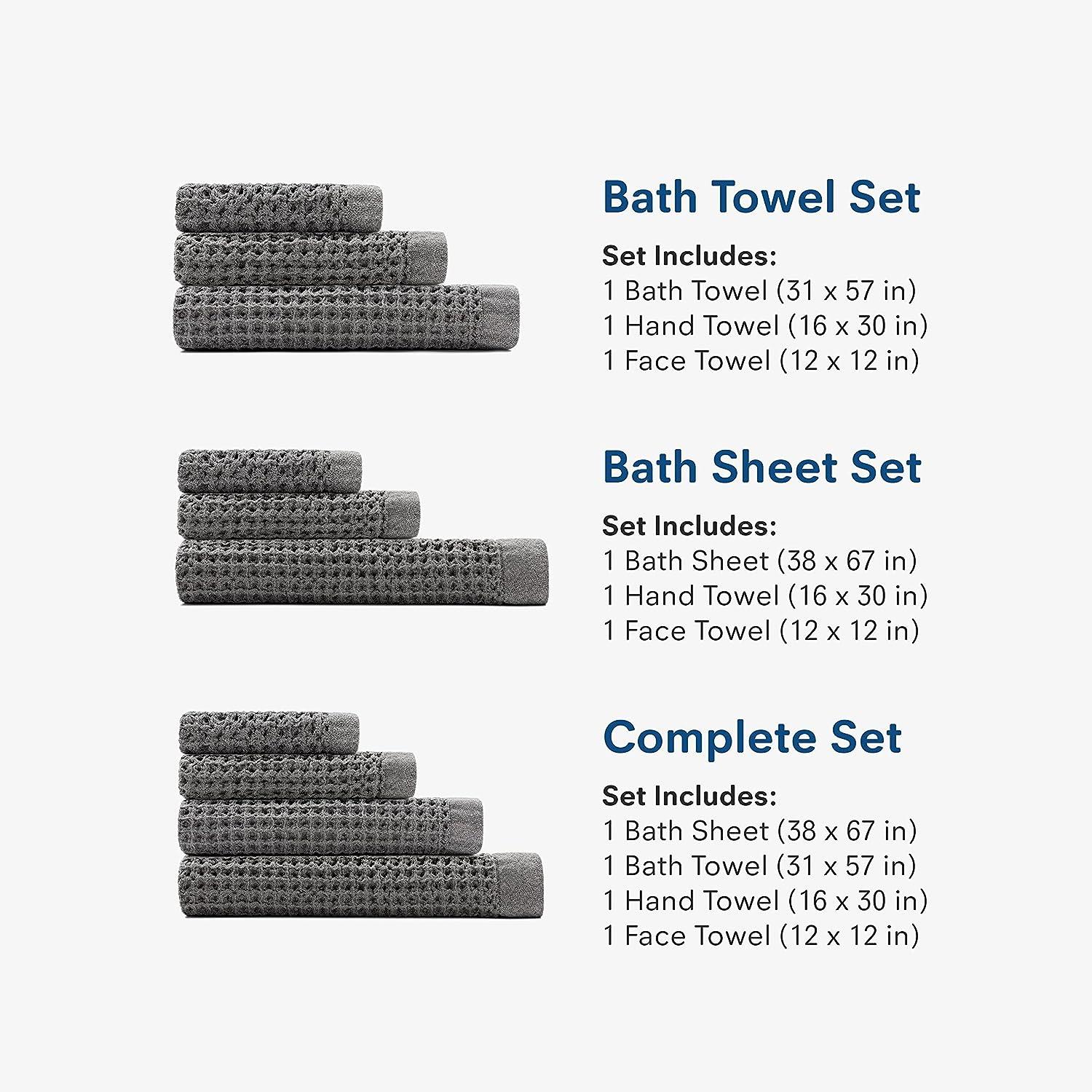 ONSEN - Bath Towel - Waffle Weave - 100% Supima Cotton - Lusciously Soft,  Durable, Fast Absorbing - Quick Dry - Ultra-Soft - Plush & Absorbent 