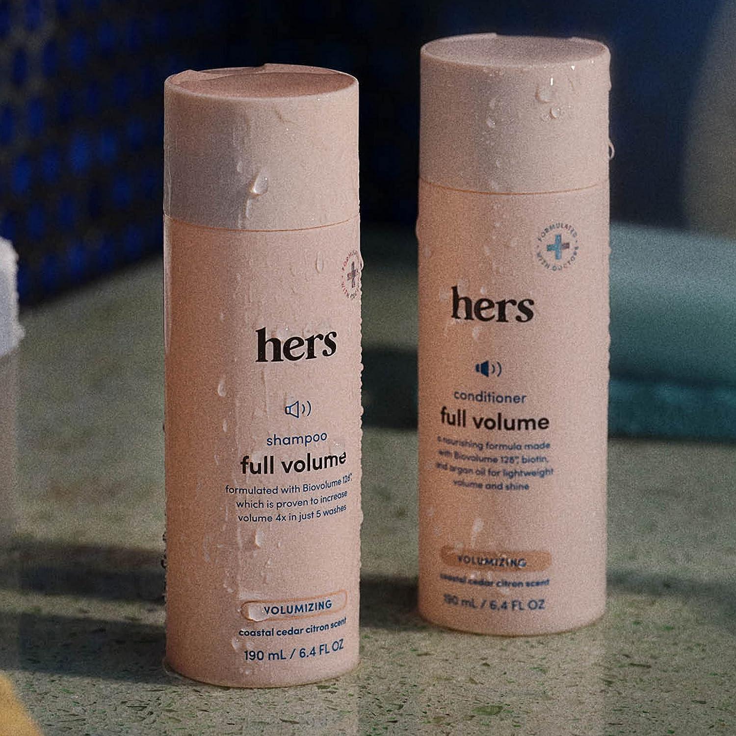 Hers Full Volume Shampoo and Conditioner - Volumizing Shampoo and Conditioner for Women - Soft Cedar & Citron - Adds Volume, Shine & Bounce - 2 x