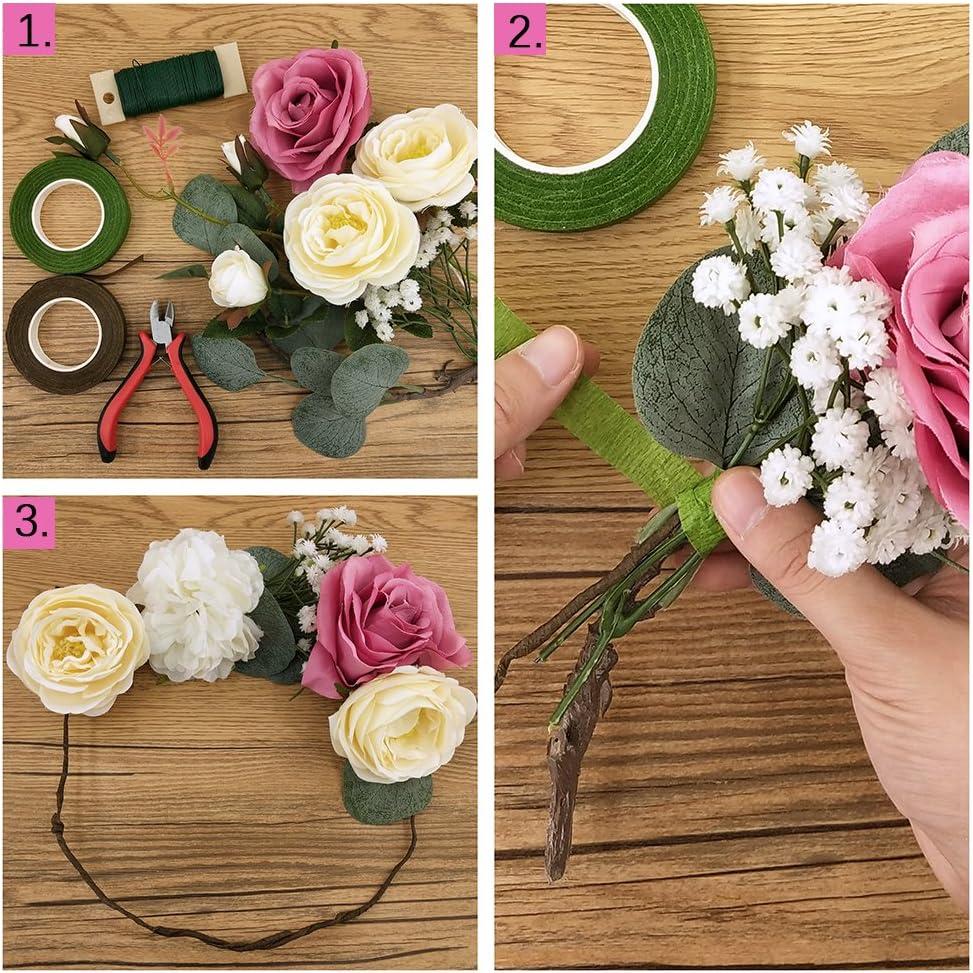 Supla Floral Arrangement Kit Floral Tools Wire Cutter Stem Wire Floral Wire  26 Gauge and 22 Gauge Wire Green Floral Tapes for Bouquet Stem Wrap