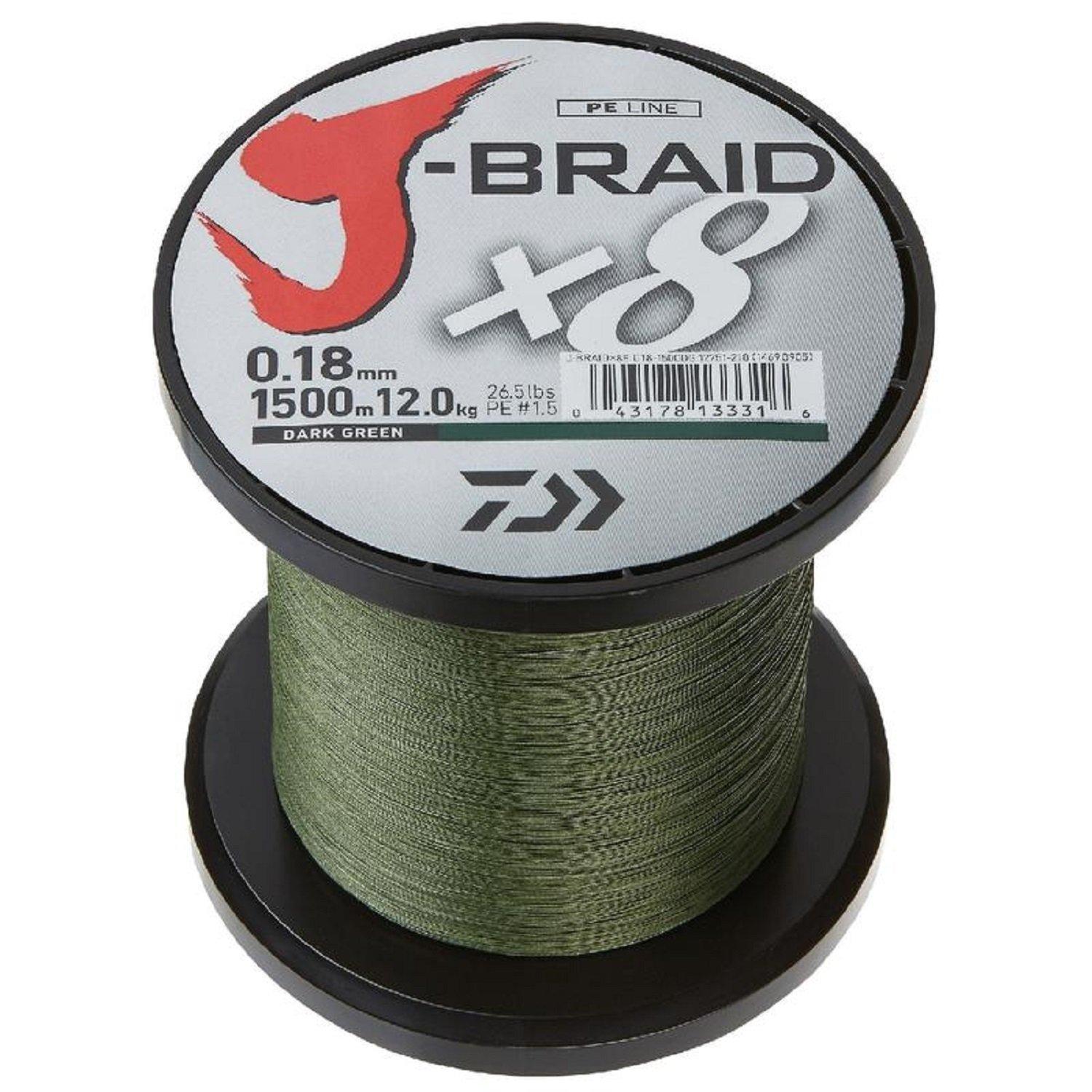 Daiwa 150 Yard J-Braid X4 Braided Fishing Line - 10 lb. Test - Dark Green 